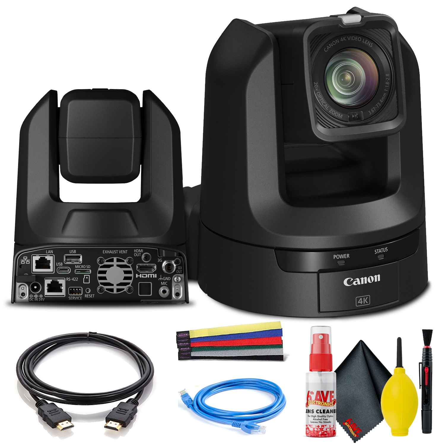 Canon CR-N300 4K NDI PTZ Camera with 20x Zoom (5157C001) Bundle