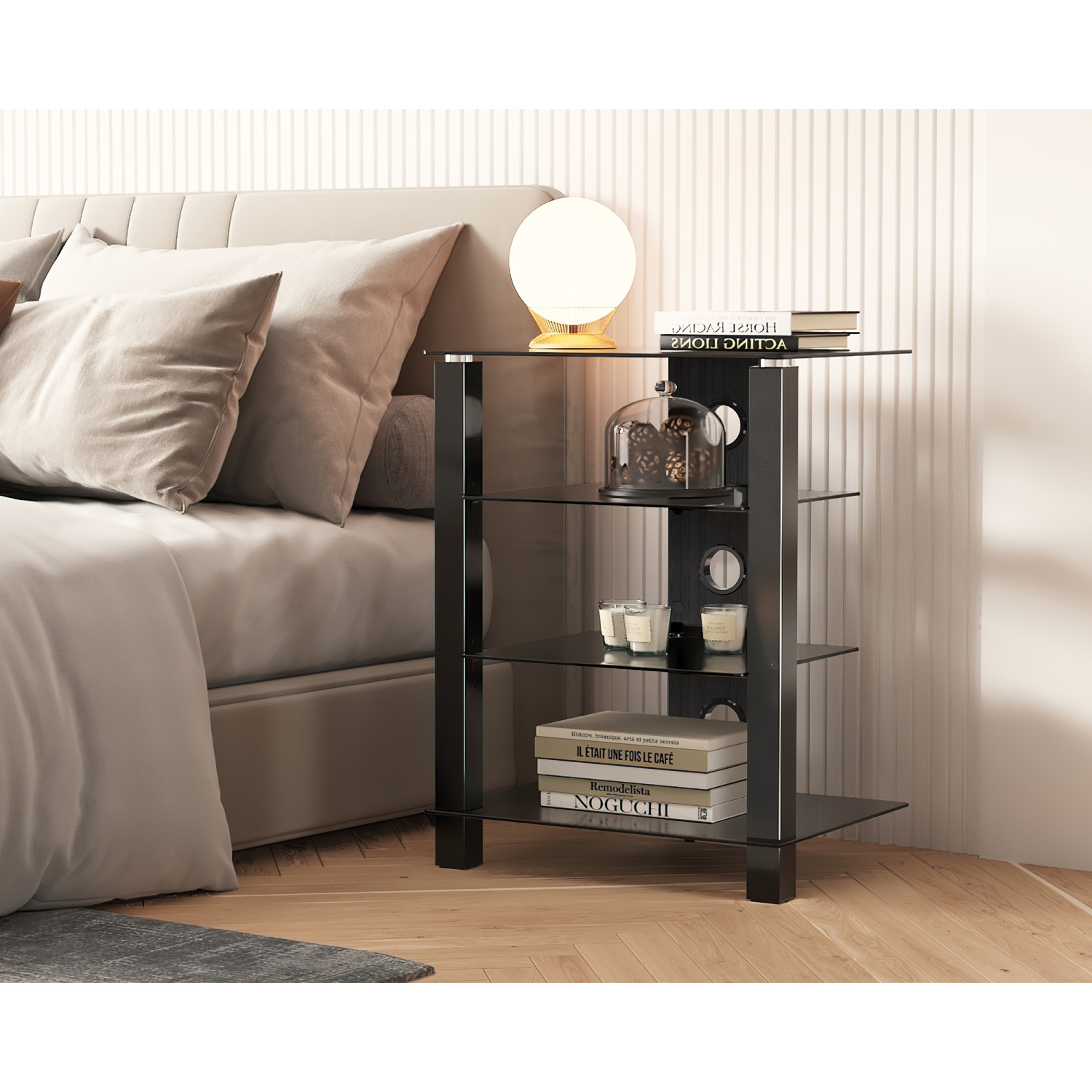 Meuble pour téléviseur à 4 niveaux FITUEYES pour cinéma maison / téléviseur / Xbox One / PS4 / récepteur / barre de son / console de jeu avec gestion