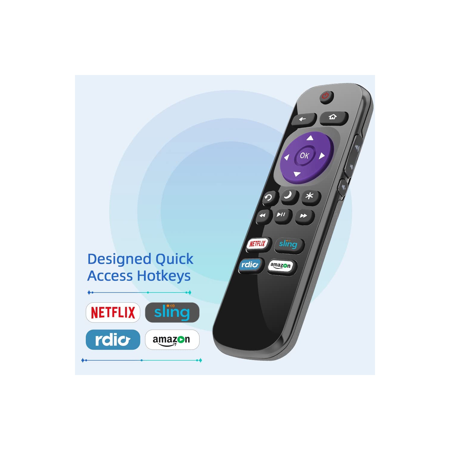 Universal Roku Remote Control Replacement for RCA Roku Smart TV Remote and Roku RCA Smart TV 32 40 43 49 50 55 60 65 70 inch, 4K LED LCD HDR UHD