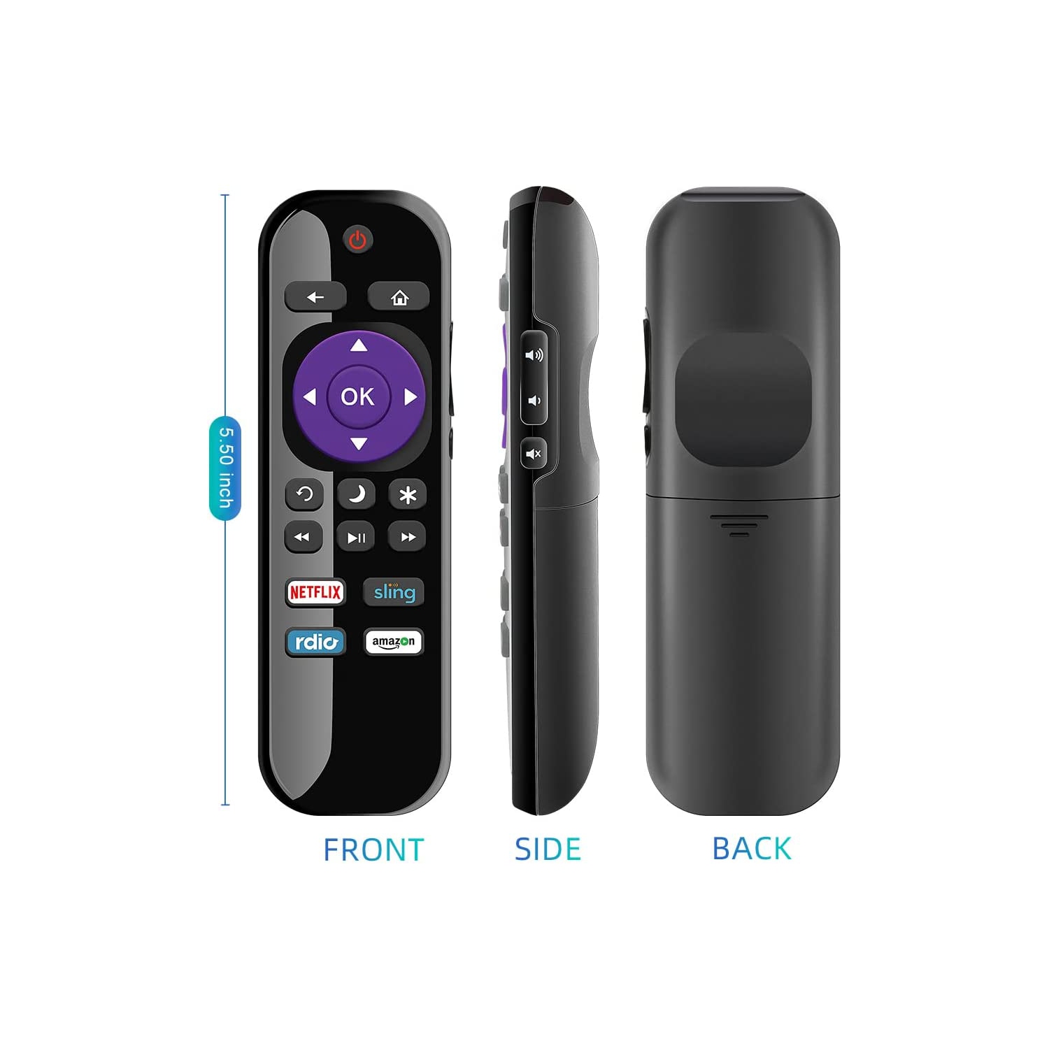 Universal Roku Remote Control Replacement for RCA Roku Smart TV Remote and Roku RCA Smart TV 32 40 43 49 50 55 60 65 70 inch, 4K LED LCD HDR UHD