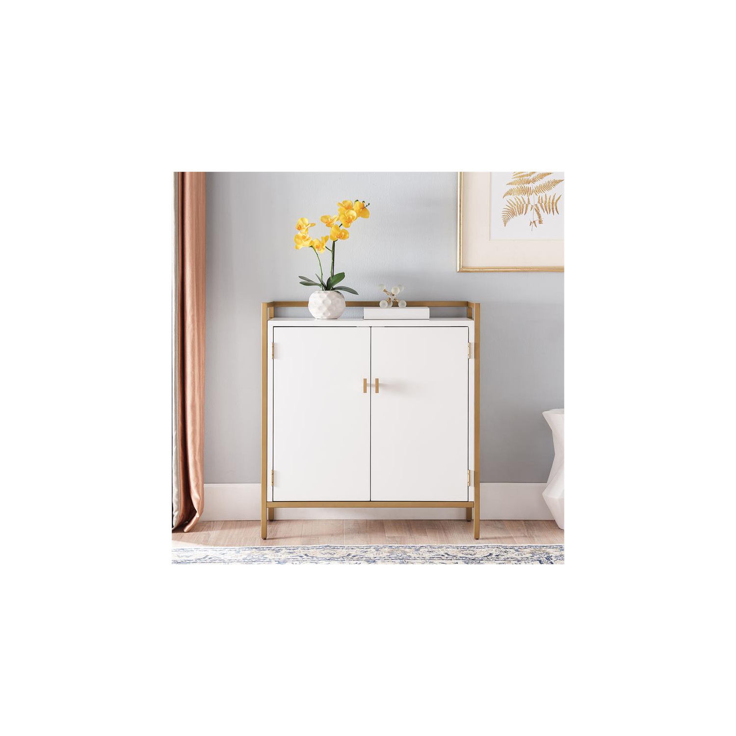 Bowery Hill Wood Locking Drawer Side Table in Russet/Brown Finish