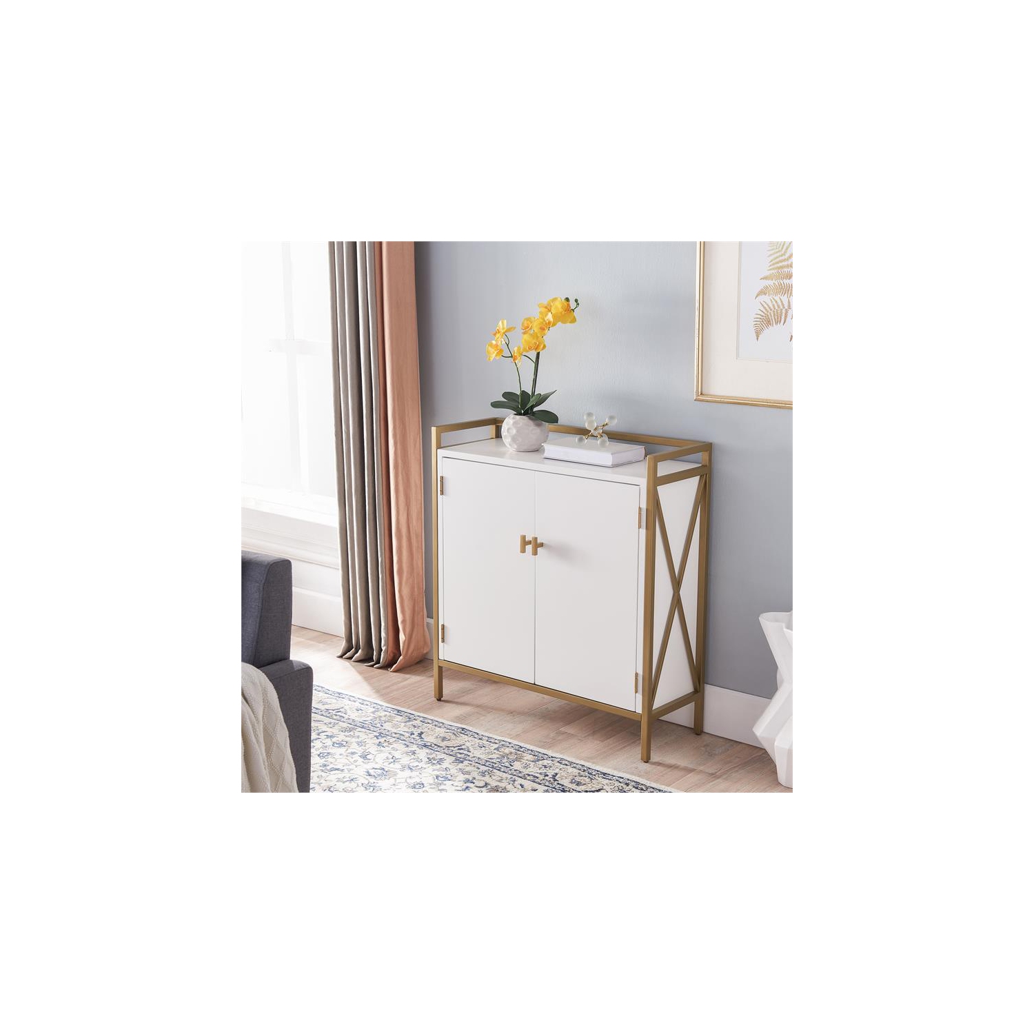 Bowery Hill Wood Locking Drawer Side Table in Russet/Brown Finish