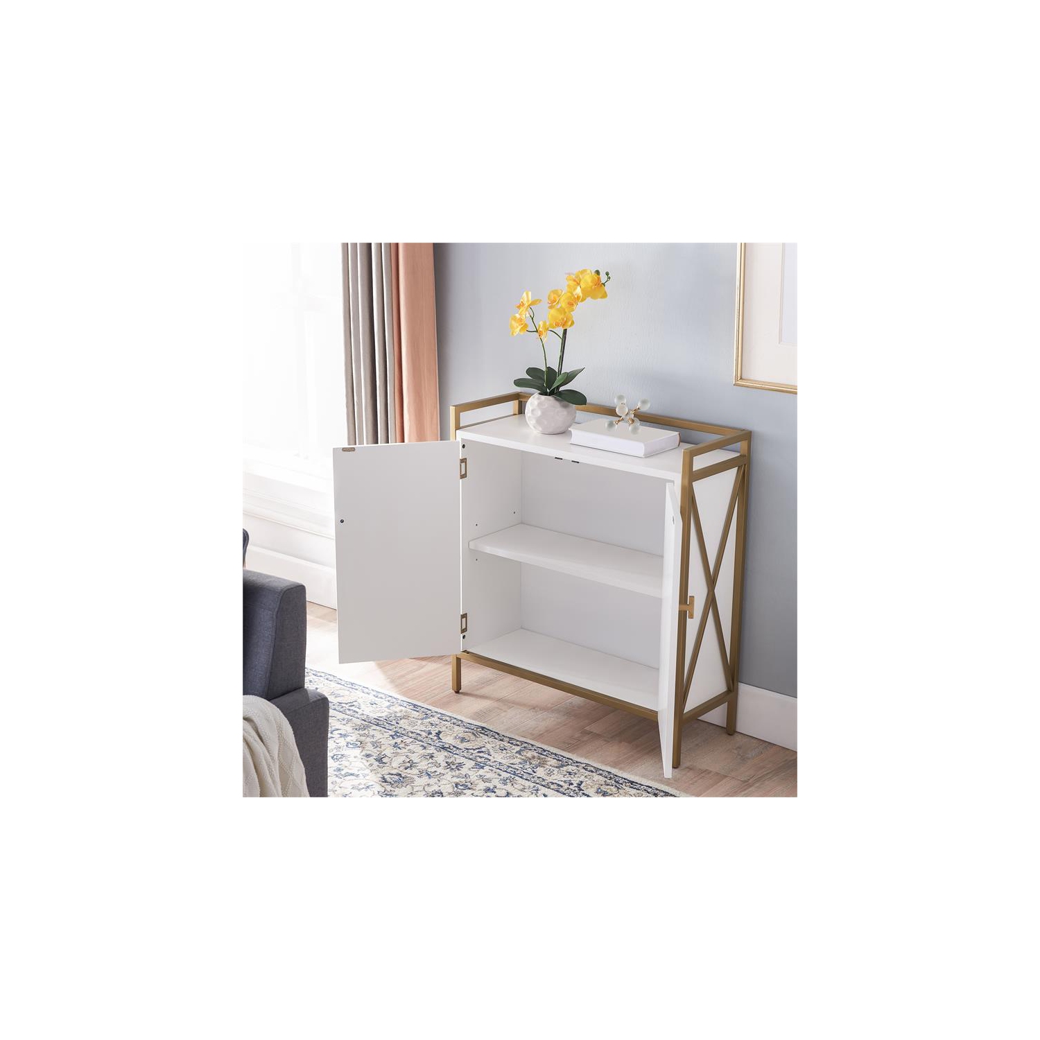 Bowery Hill Wood Locking Drawer Side Table in Russet/Brown Finish