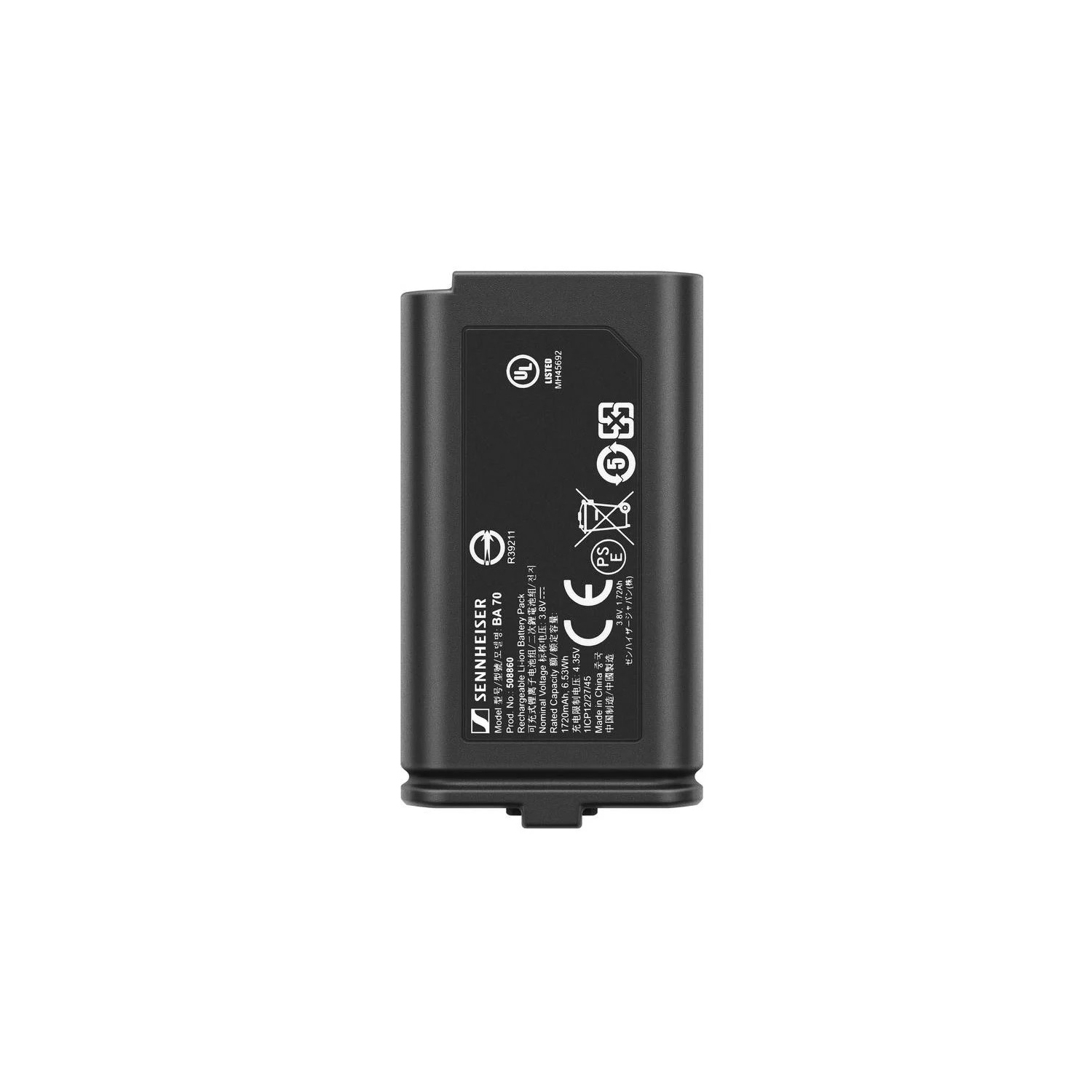 Sennheiser Batterie rechargeable BA 70 pour les émetteurs de poche et les émetteurs portatifs de la série EW-D