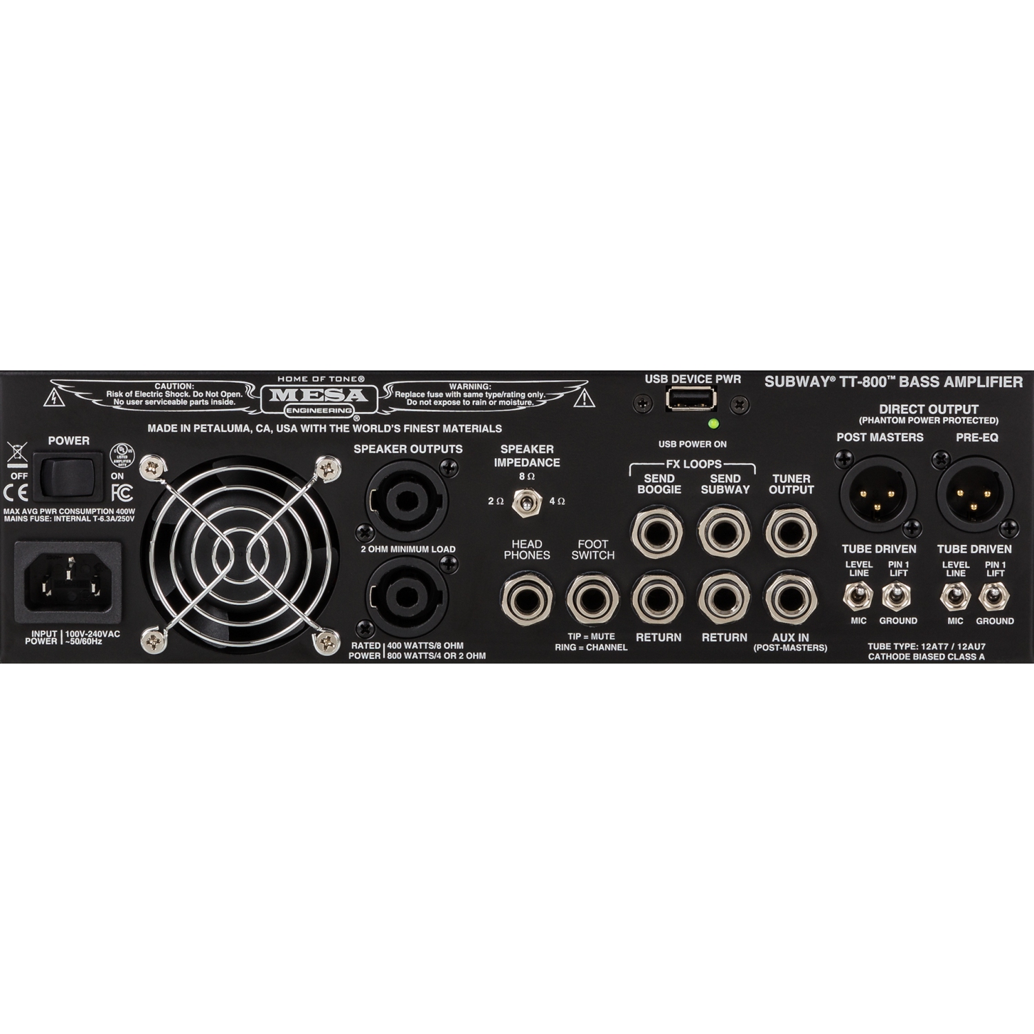 Mesa Boogie Subway TT-800 Two-Channel Tube Bass Head