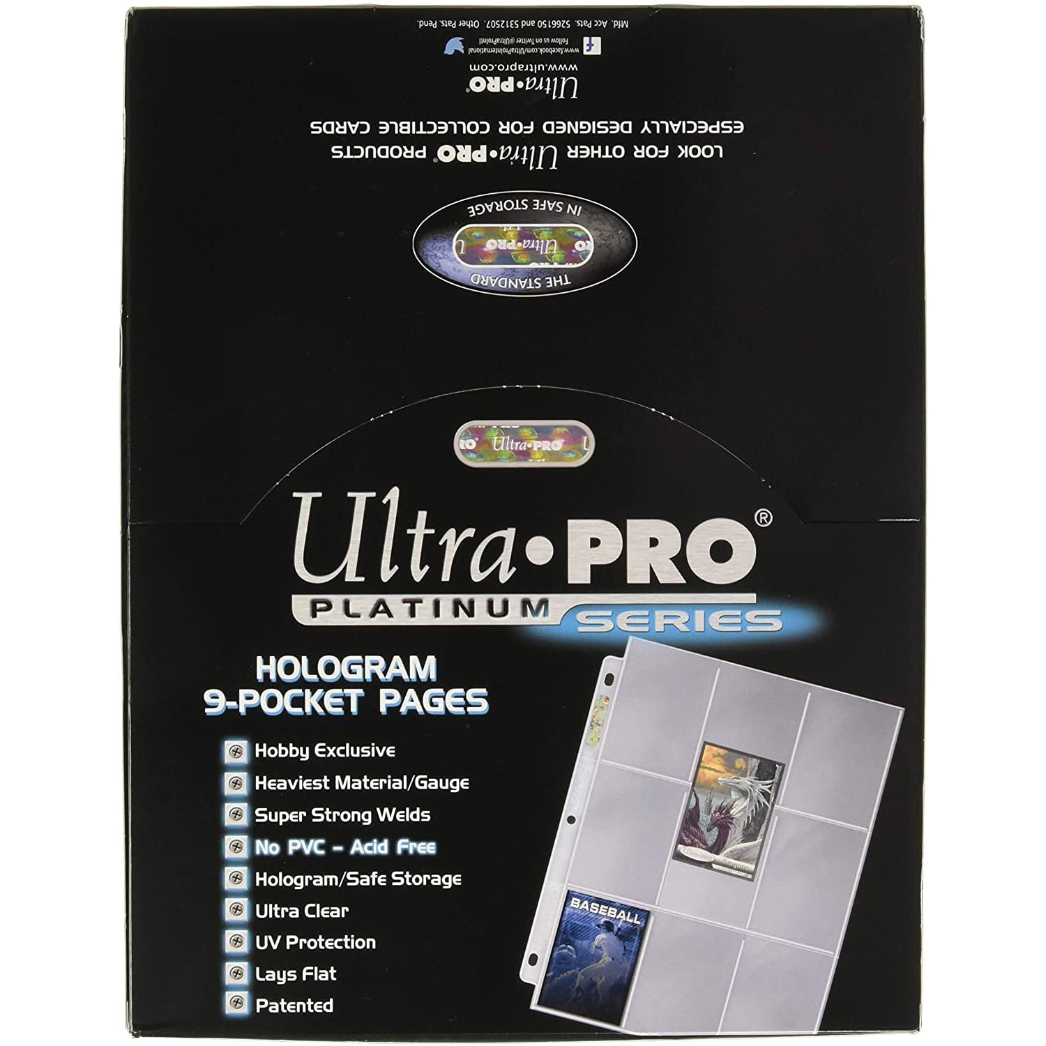 Ultra Pro Platinum Series 9 Pocket Pages of Card Sleeves - 100 Count [Card Game Accessory]
