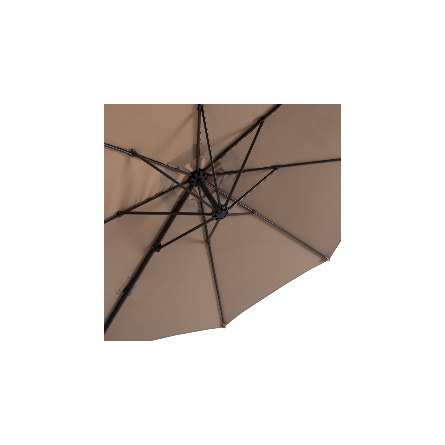 Parasol de patio taupe décentré