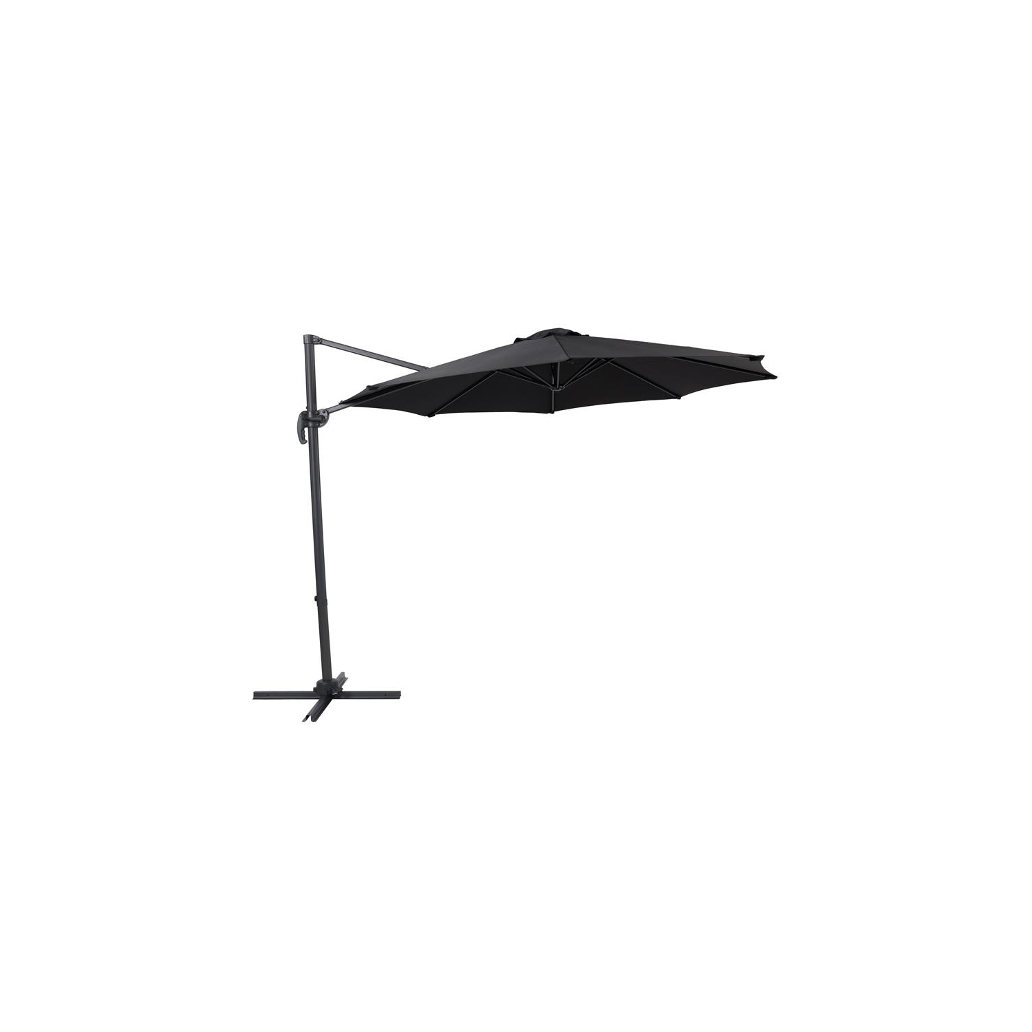 Parasol de patio noir décentré