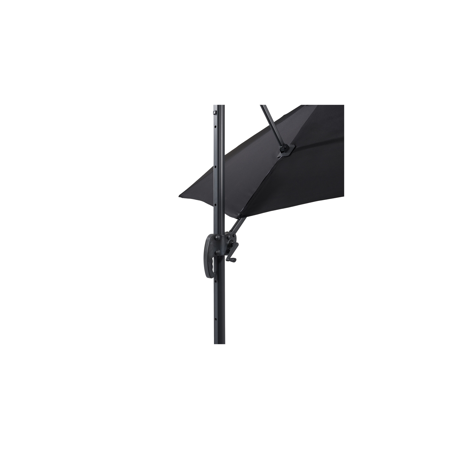 Parasol de patio noir décentré