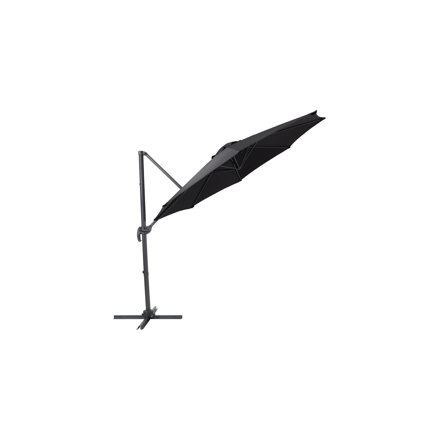 Parasol de patio noir décentré