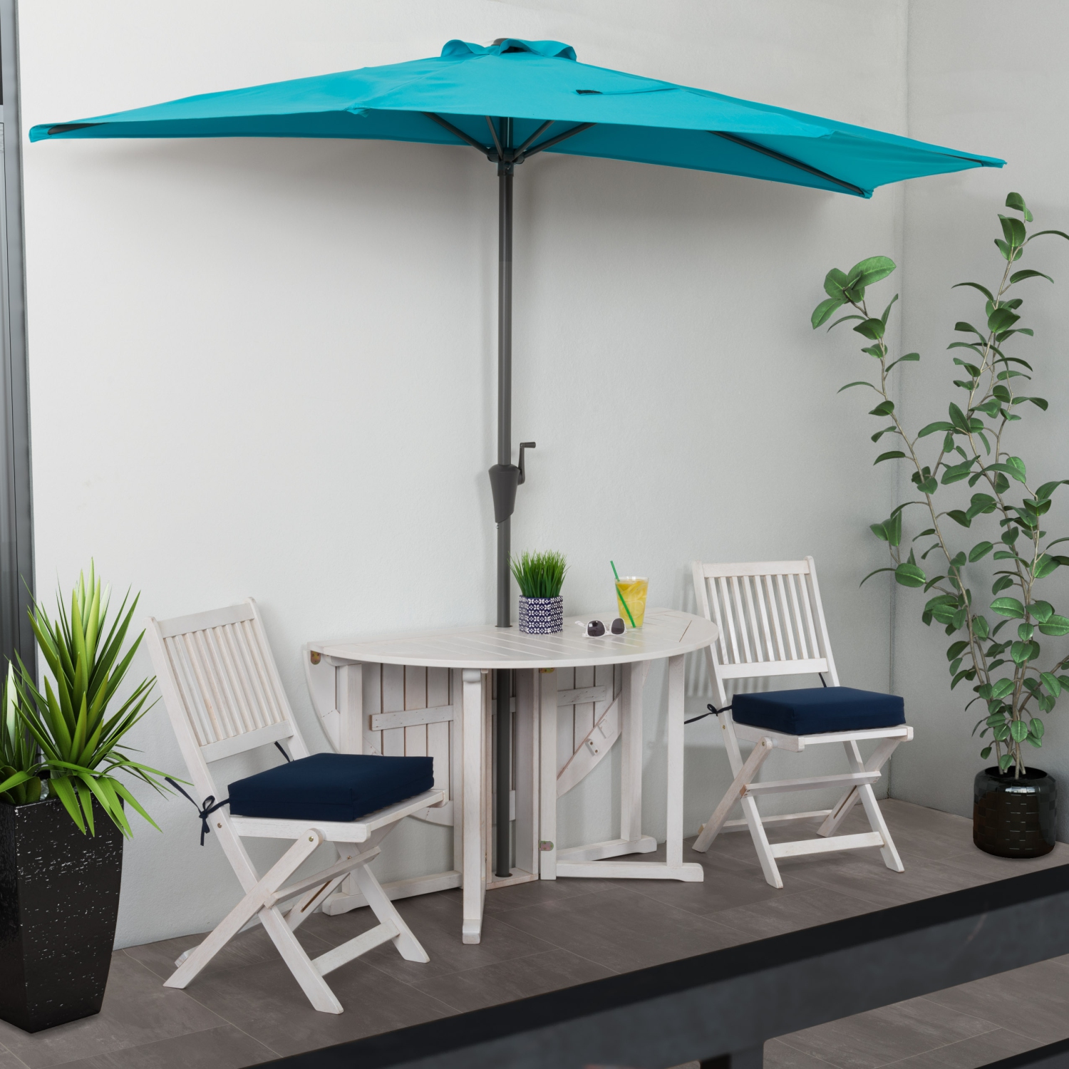 CorLiving 8.5Ft UV Resistant Half Umbrella