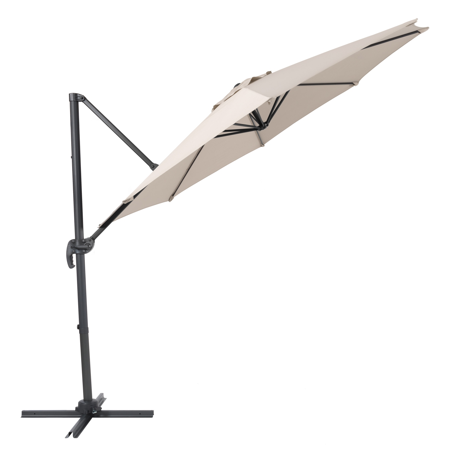 CorLiving Off White Offset Tilting Patio Umbrella