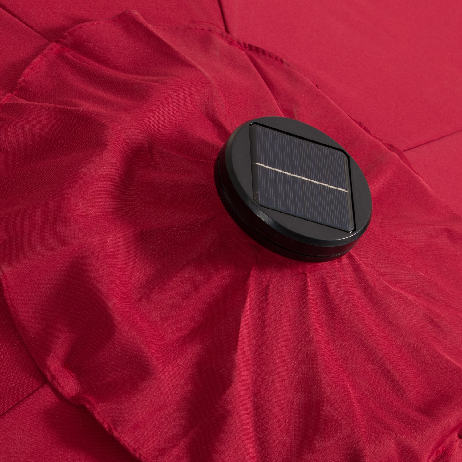 Corliving Pegasus 9ft Outdoor Tilting Patio Umbrella, Lighted Outdoor Umbrella with Solar Lights, for Patio, Backyard, Balcony