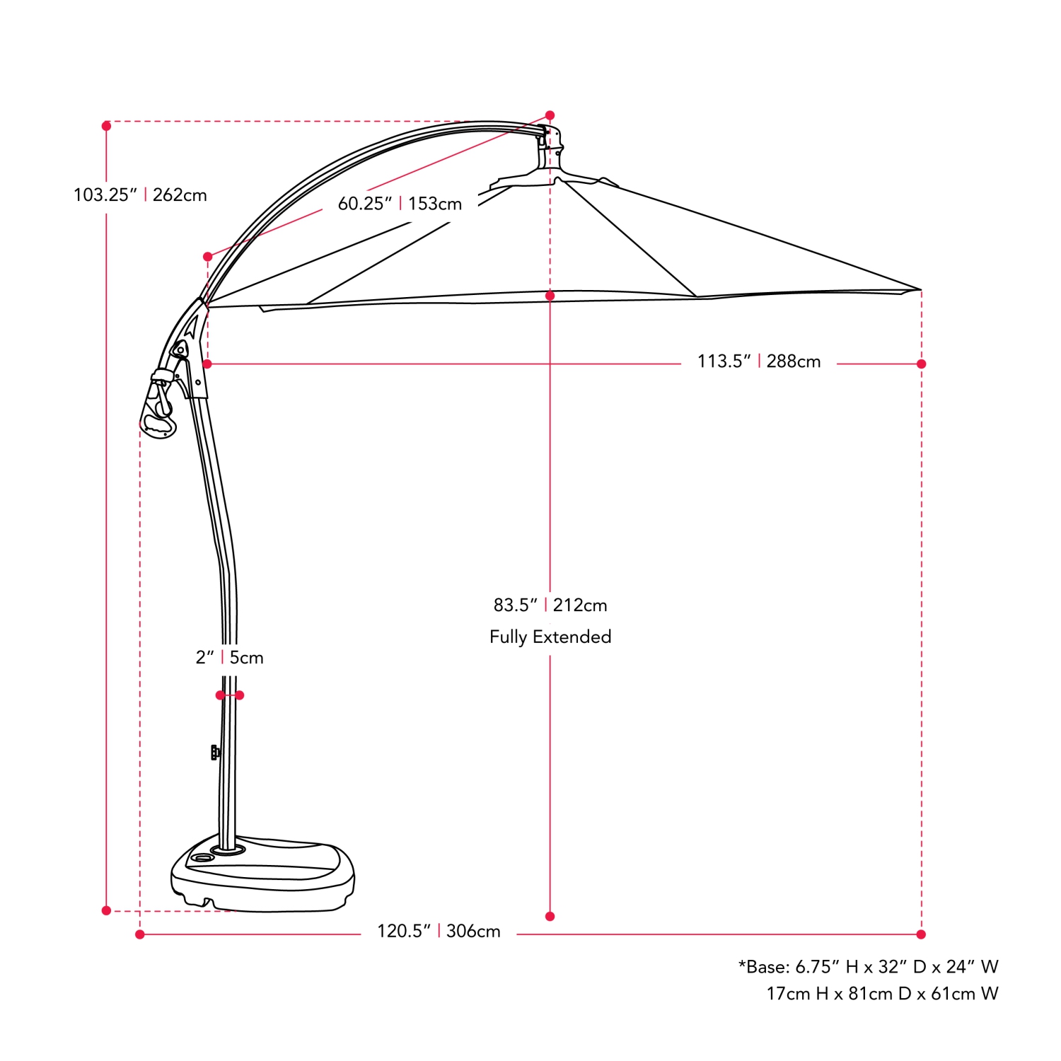 CorLiving 9.5 Ft Cantilever Patio Umbrella in Sand