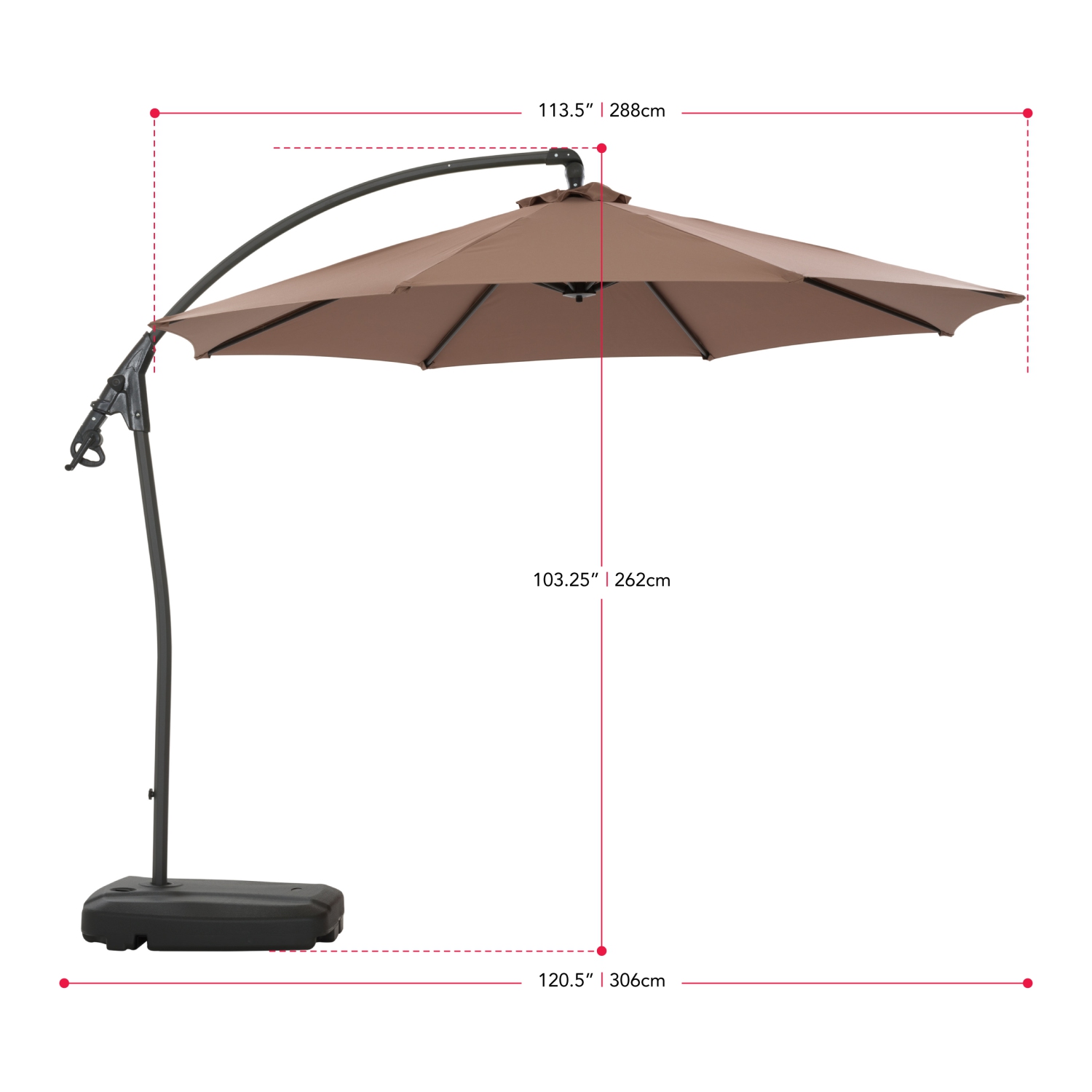 CorLiving 9.5 Ft Cantilever Patio Umbrella in Sand