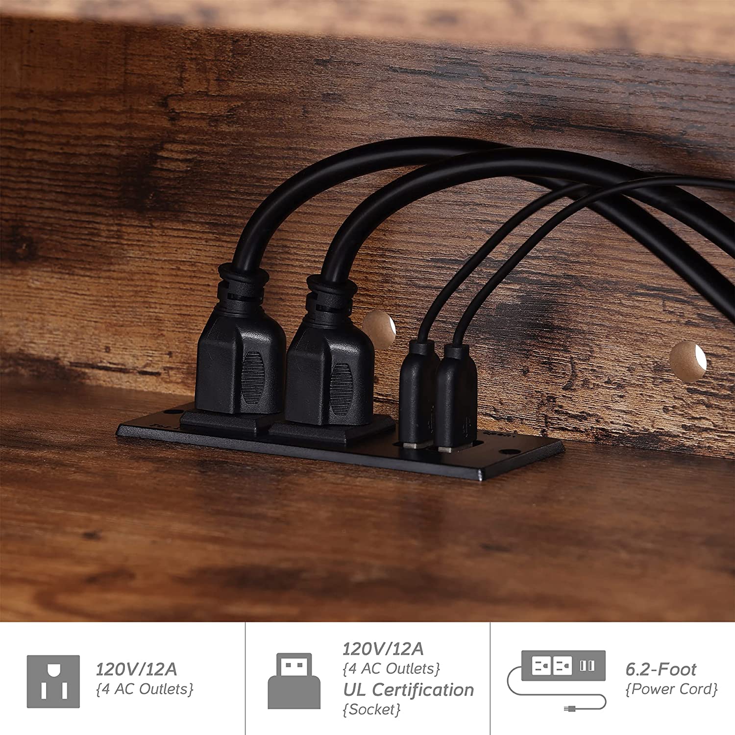 WAMPAT TV Shelf with Power Outlet 70", Wall Mounted TV Stand with Blue Light, Media Console Stand with Doors, Entertainment Shelf for Living Room,