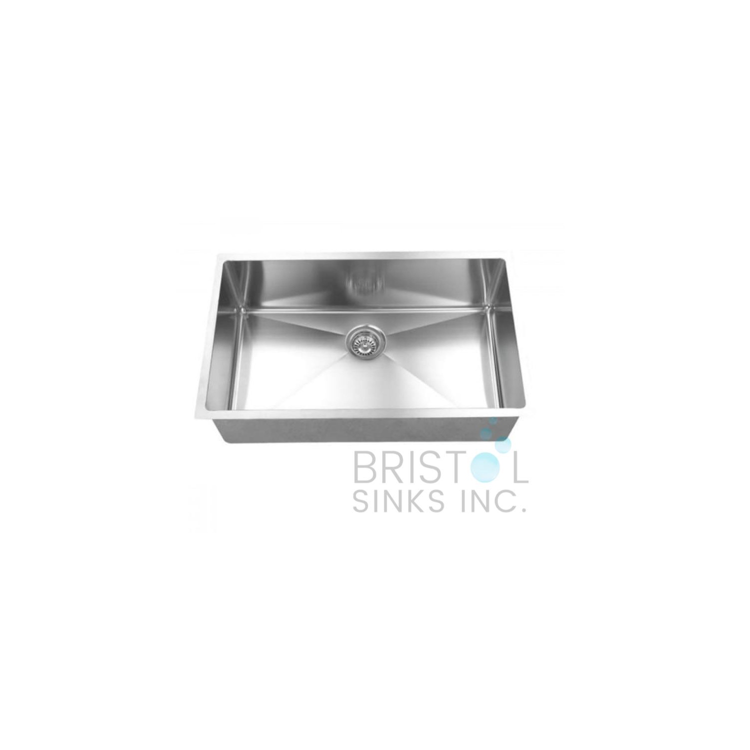 Évier de cuisine en acier inoxydable à encastrer Bristol Sinks, coins de 20 mm
