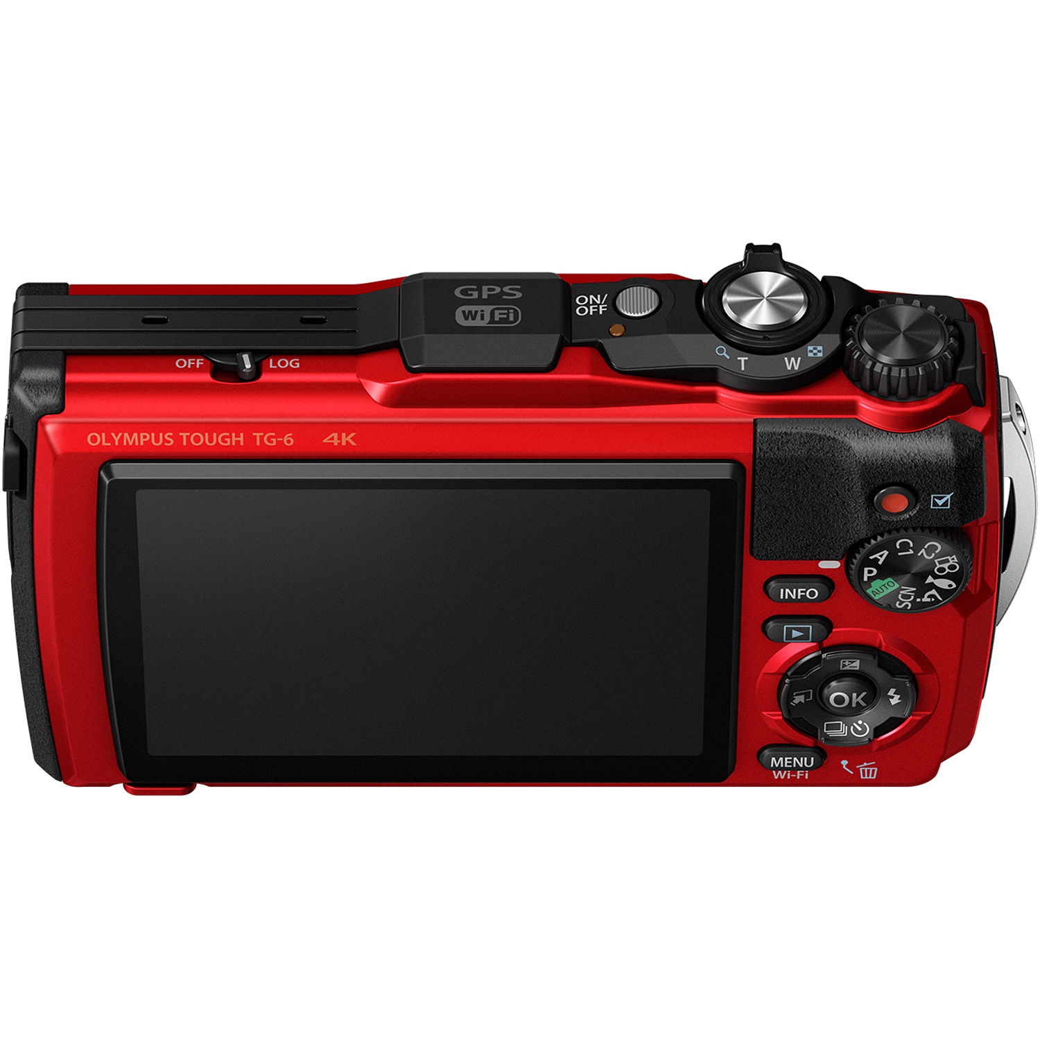 Olympus Tough TG-6 Digital Camera (Red) - 7PC Accessory Bundle