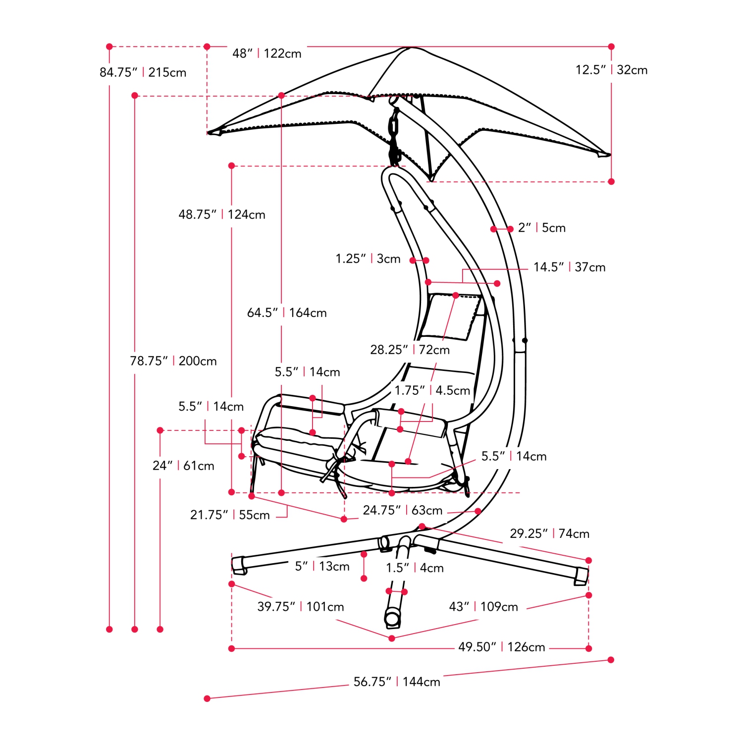 Chaise longue Kinsley avec auvent
