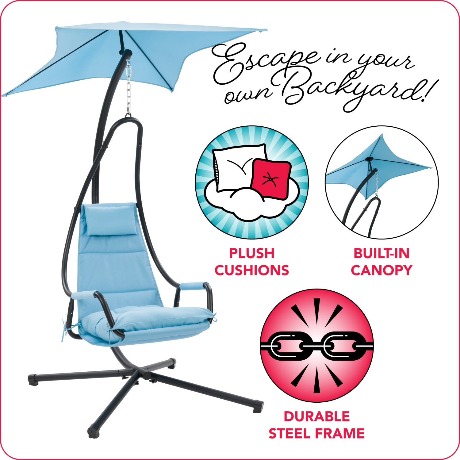 CorLiving Kinsley Chaise Lounge Chair with Canopy