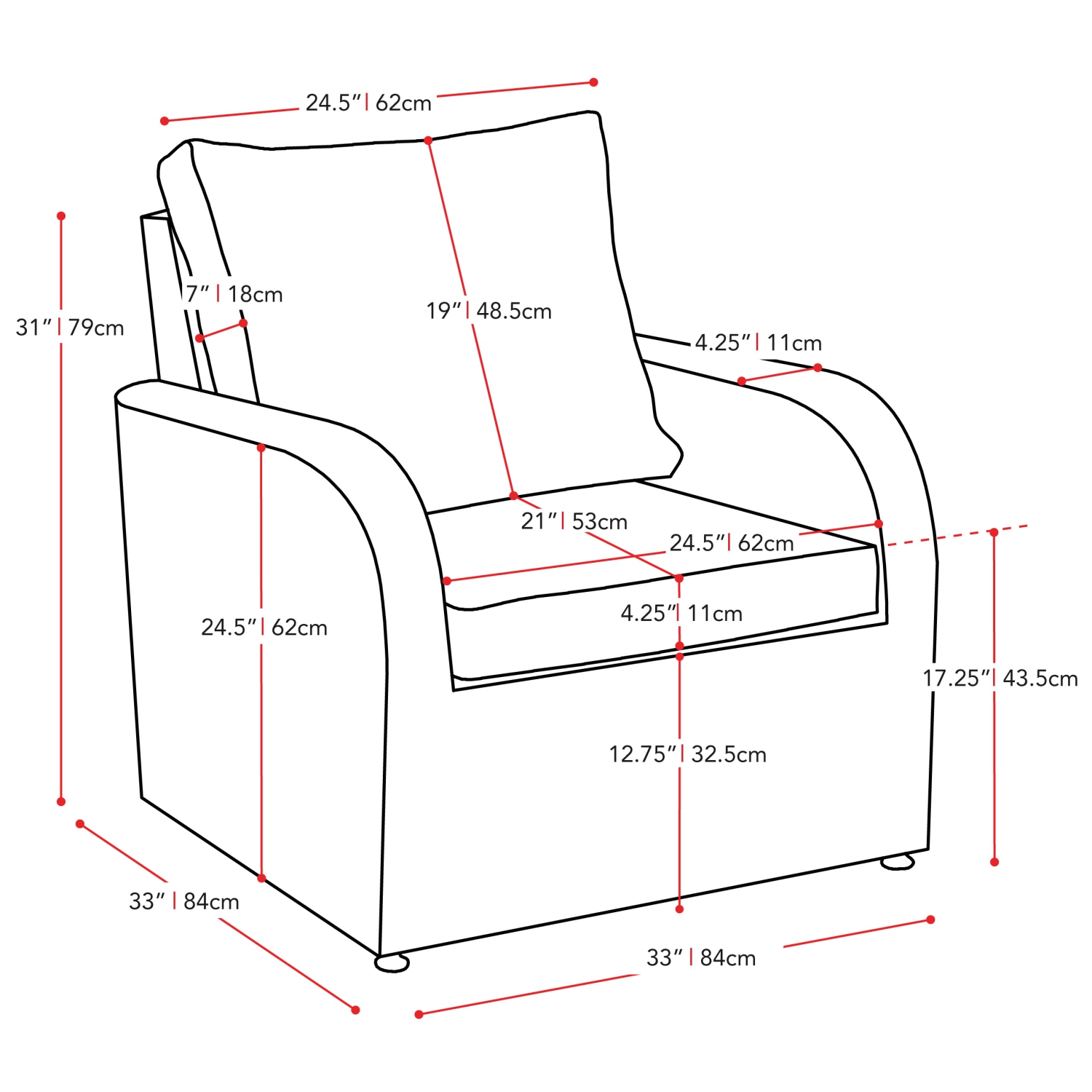 Chaise d'extérieur en osier Brisbane