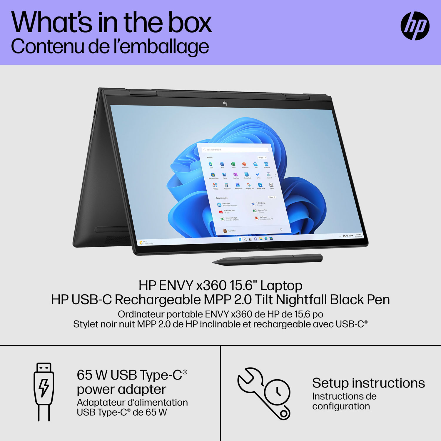 Portable 2-en-1 à écran tactile DELO de 15 po ENVY x360 de HP - Noir