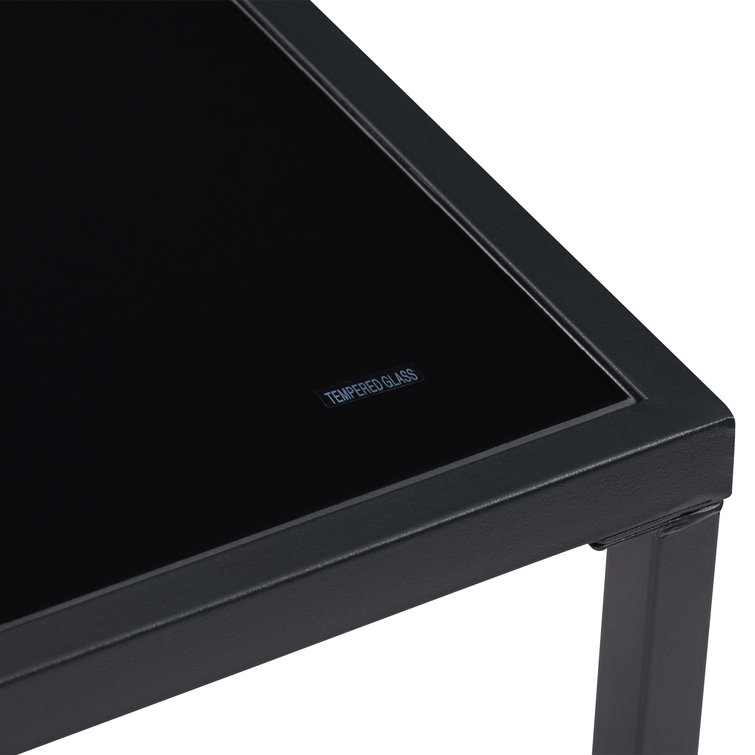 CorLiving Everett 4 Piece Patio Metal Outdoor Conversation Set with Loveseat, 2 Single Chairs and Glass Tabletop, Weather Resistant, for Small