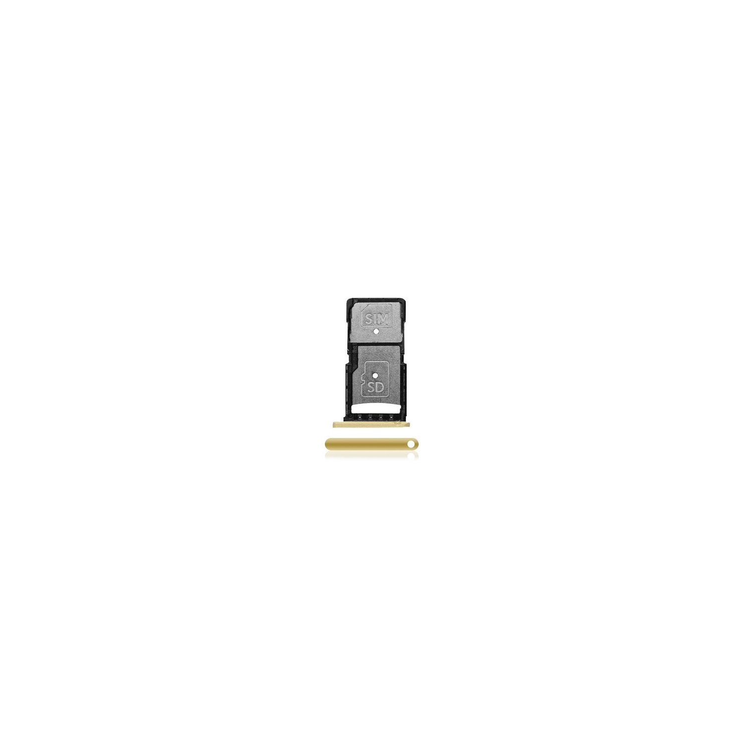 Replacement Sim Card Tray Compatible For Motorola Droid Turbo 2 (XT1585 / XT1580 / XT1581 / 2015) (Gold)