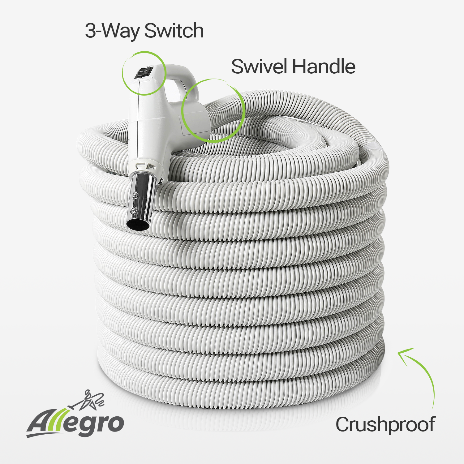 Allegro MU4101 Heavy Duty Powerful Central Vacuum System Tangential Discharge Bypass Ametek Lamb Motor Hybrid Filtration with Premium Deluxe Electric