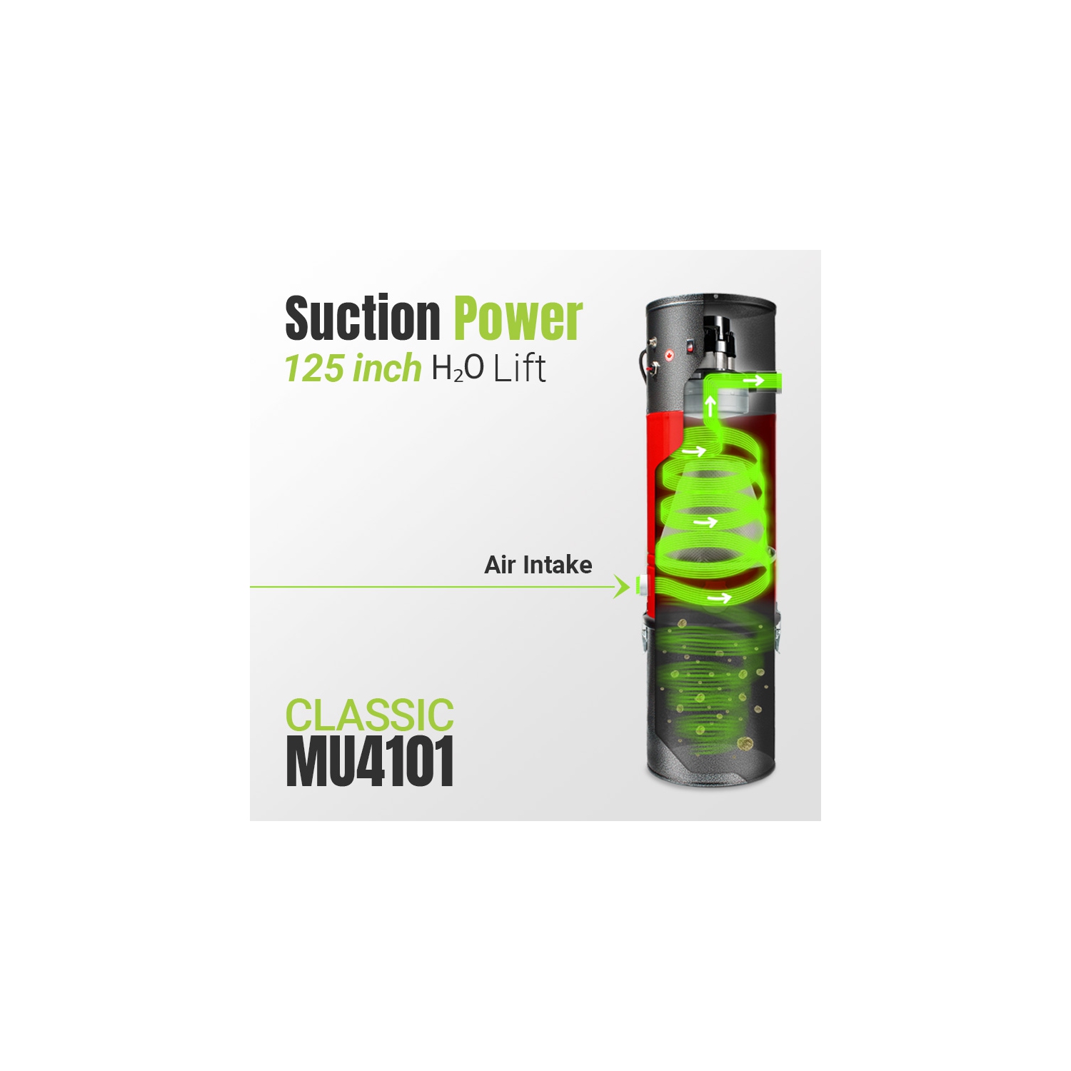 Allegro MU4101 Heavy Duty Powerful Central Vacuum System, Tangential Discharge Bypass Ametek Lamb Motor, Hybrid Filtration with Premium Deluxe Rug