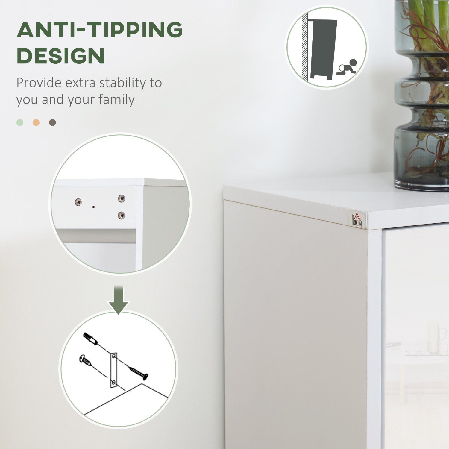 HOMCOM Narrow Shoe Cabinet with 3 Flip Drawers and Adjustable Shelves, Shoe Storage Cabinet for Hallway, Entryway, Holds 15 Pairs, High Gloss White