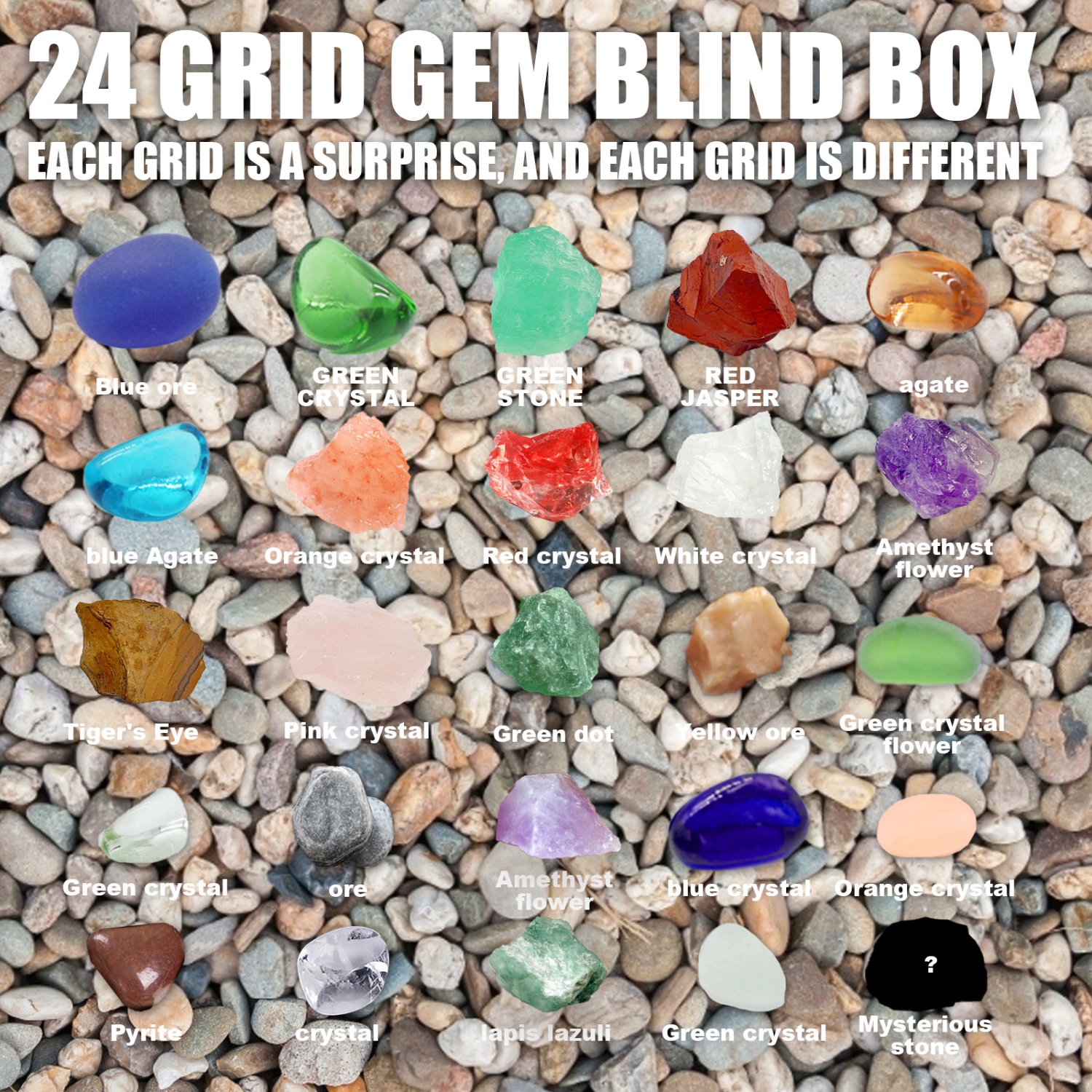 Calendrier de l’avent avec pierres précieuses - Calendrier de l’avent pour enfants contenant 24 pierres précieuses à ouvrir chaque jour, une