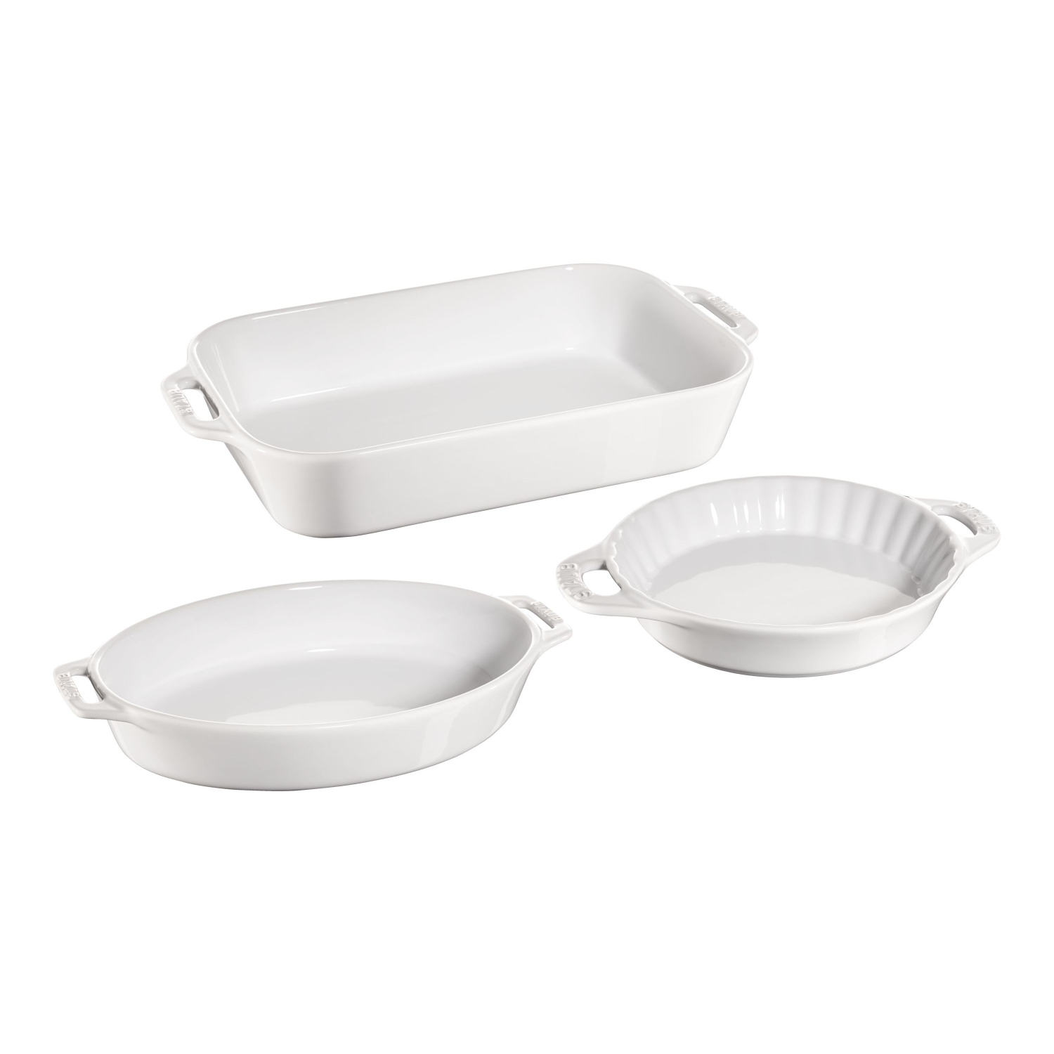 STAUB – Ensemble de plats de cuisson mixtes Ceramique, blanc, 3 pièces