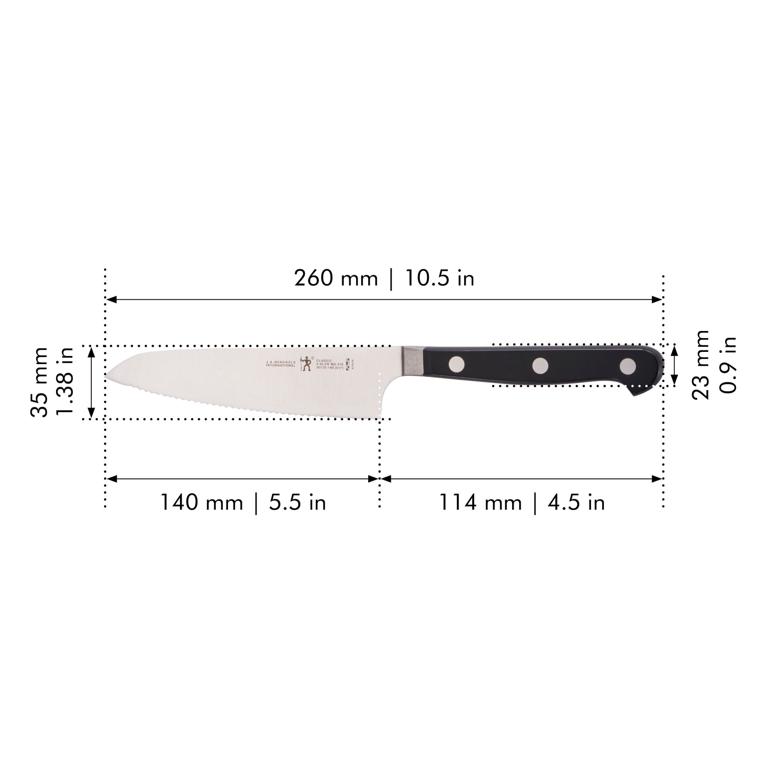 HENCKELS – Ensemble de couteaux 18 pièces Classic Precision, brun-noir