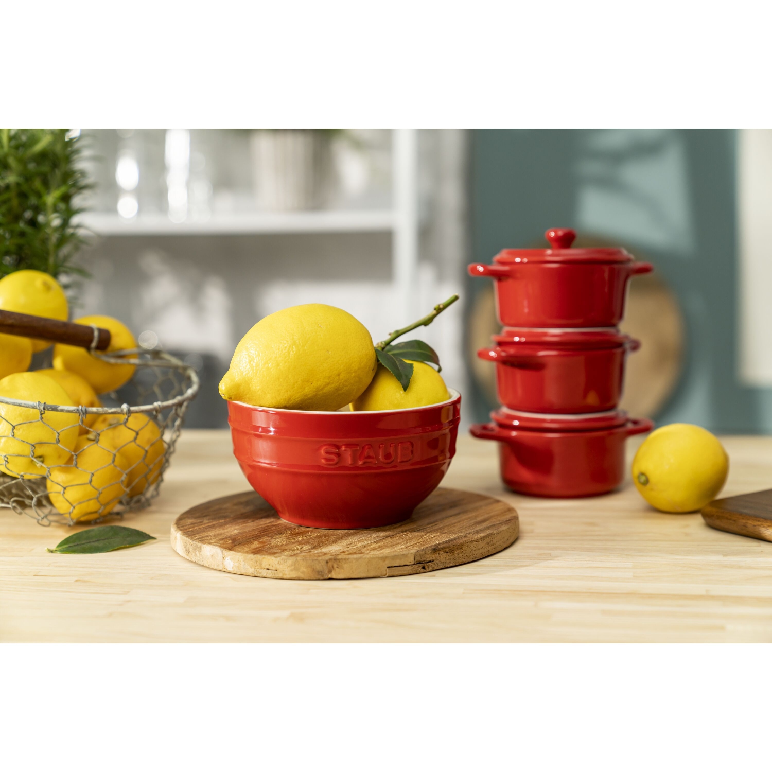 STAUB Ceramique 12 cm Ceramic Round Bowl, Cherry