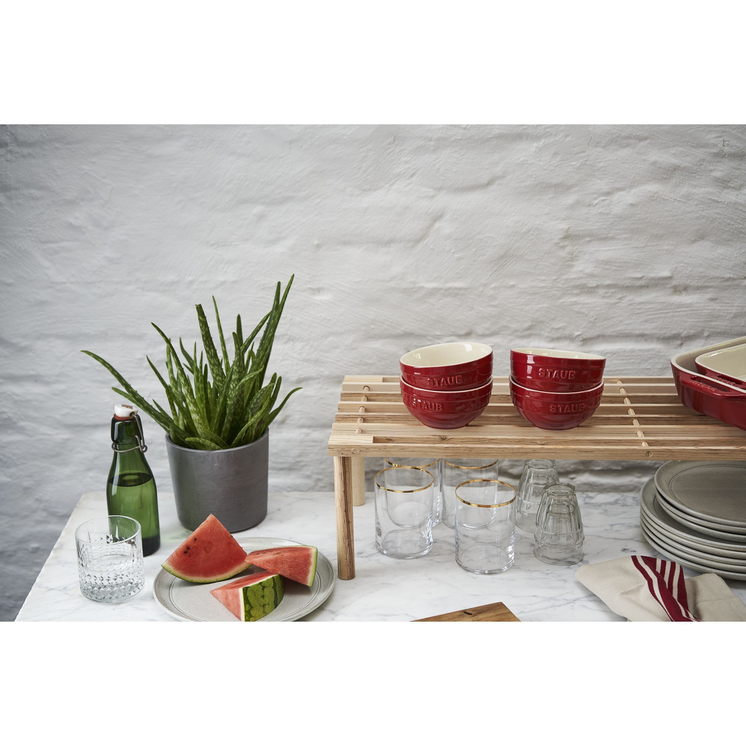 STAUB Ceramique 12 cm Ceramic Round Bowl, Cherry