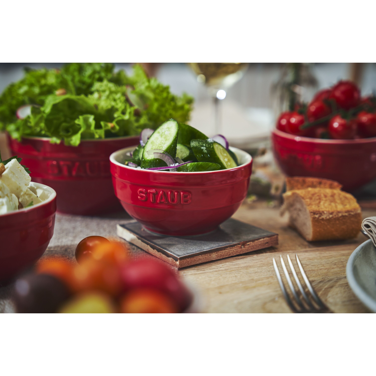 STAUB Ceramique 12 cm Ceramic Round Bowl, Cherry