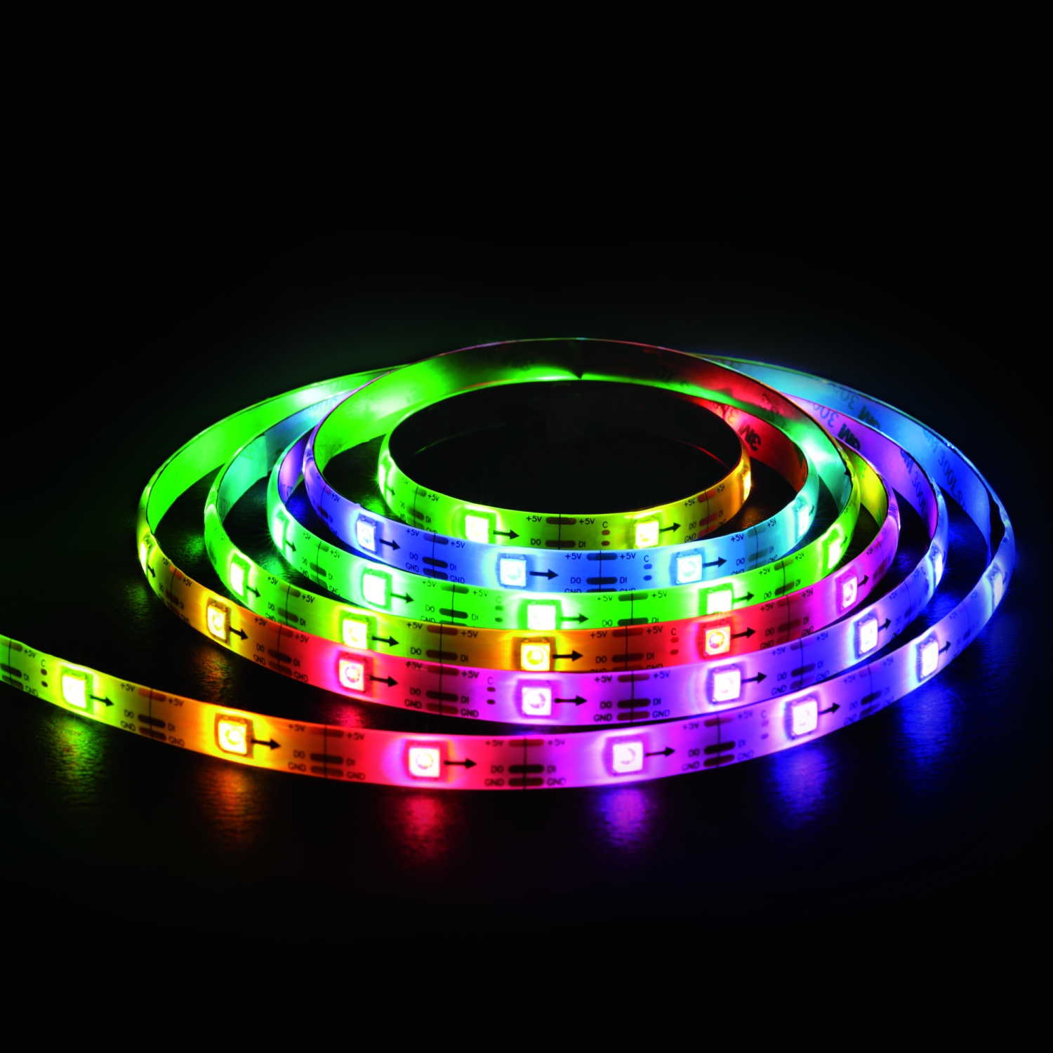 Bande lumineuse LED d'intérieur/extérieur multi-couleur et multi-blanc de Monster avec télécommande
