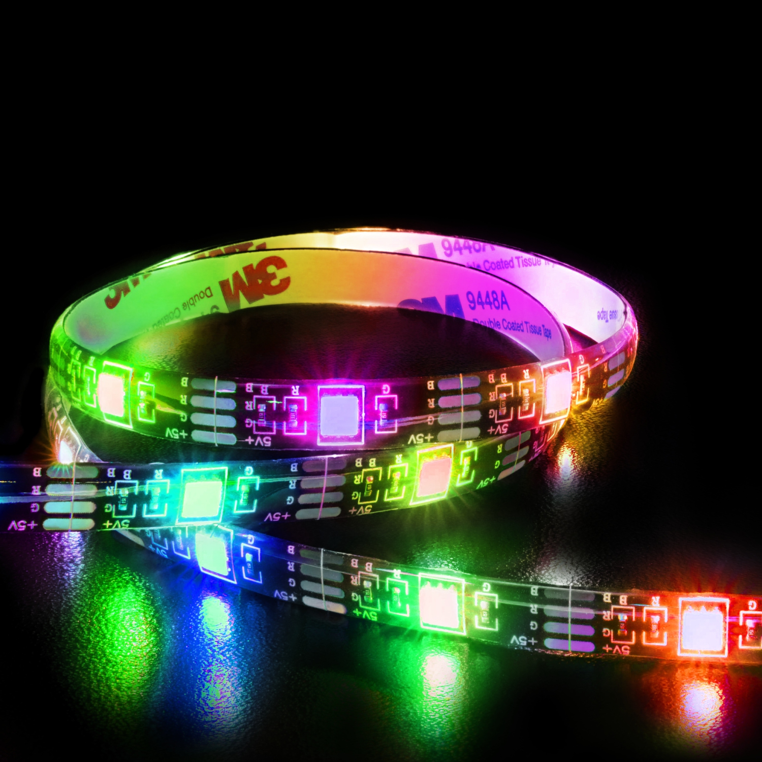 Bande lumineuse LED d'intérieur/extérieur multi-couleur et multi-blanc de Monster avec télécommande