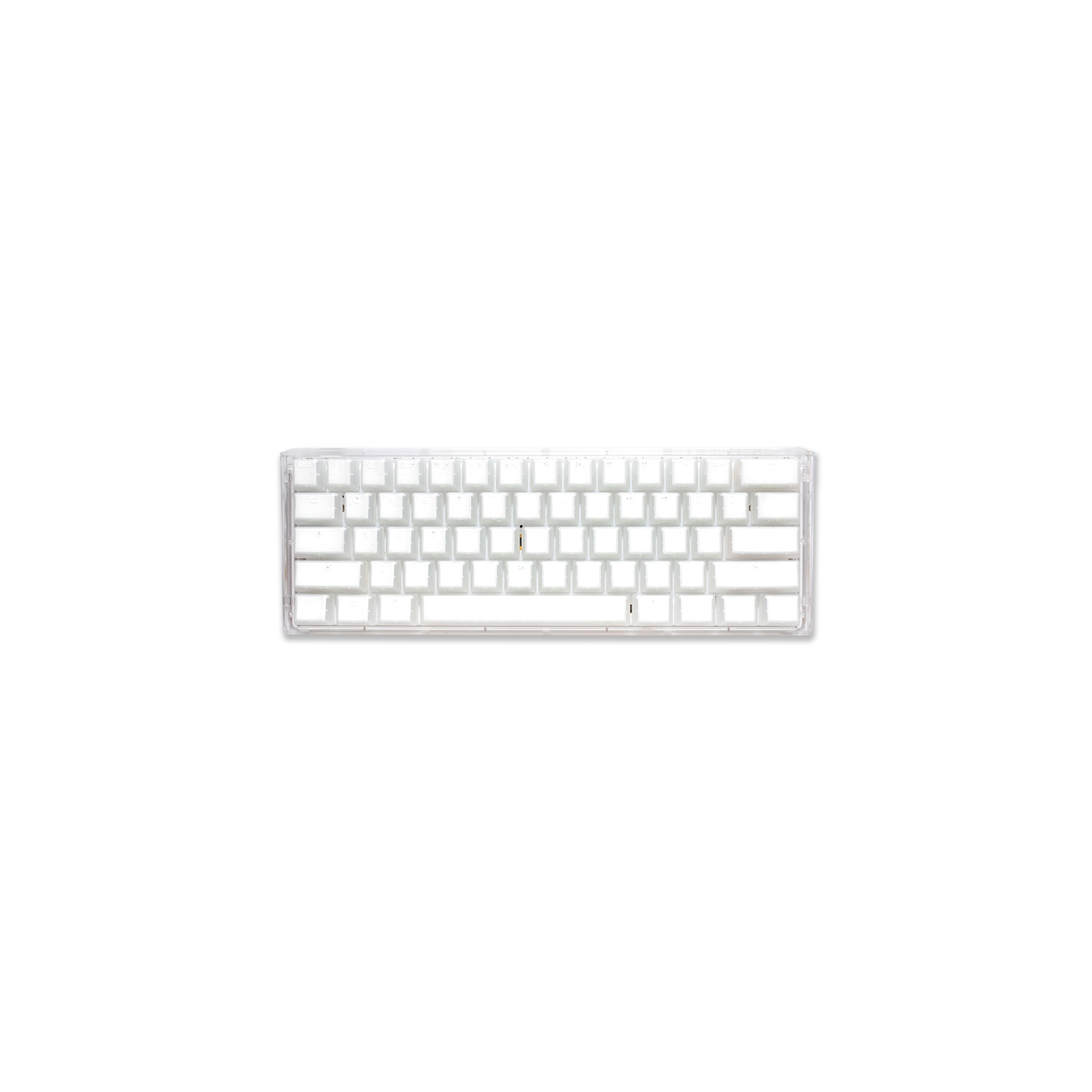 Ducky ONE 3 Aura RGB Hot-Swappable Mechanical Keyboard - Double-Shot PBT Keycaps, Cherry MX Red Switches, Anti-Ghosting Dual-layer PCB, Mini (61 Keys), Translucent White Design