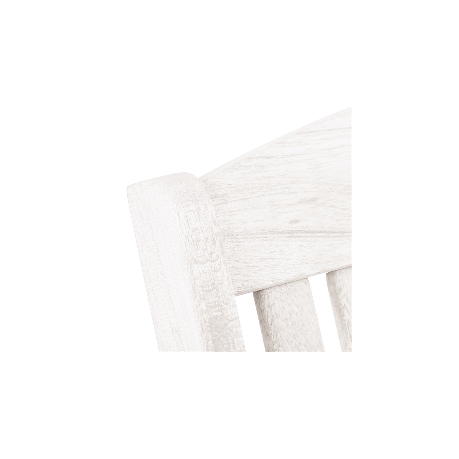 Fauteuil à bascule extérieur en bois massif blanchi Miramar