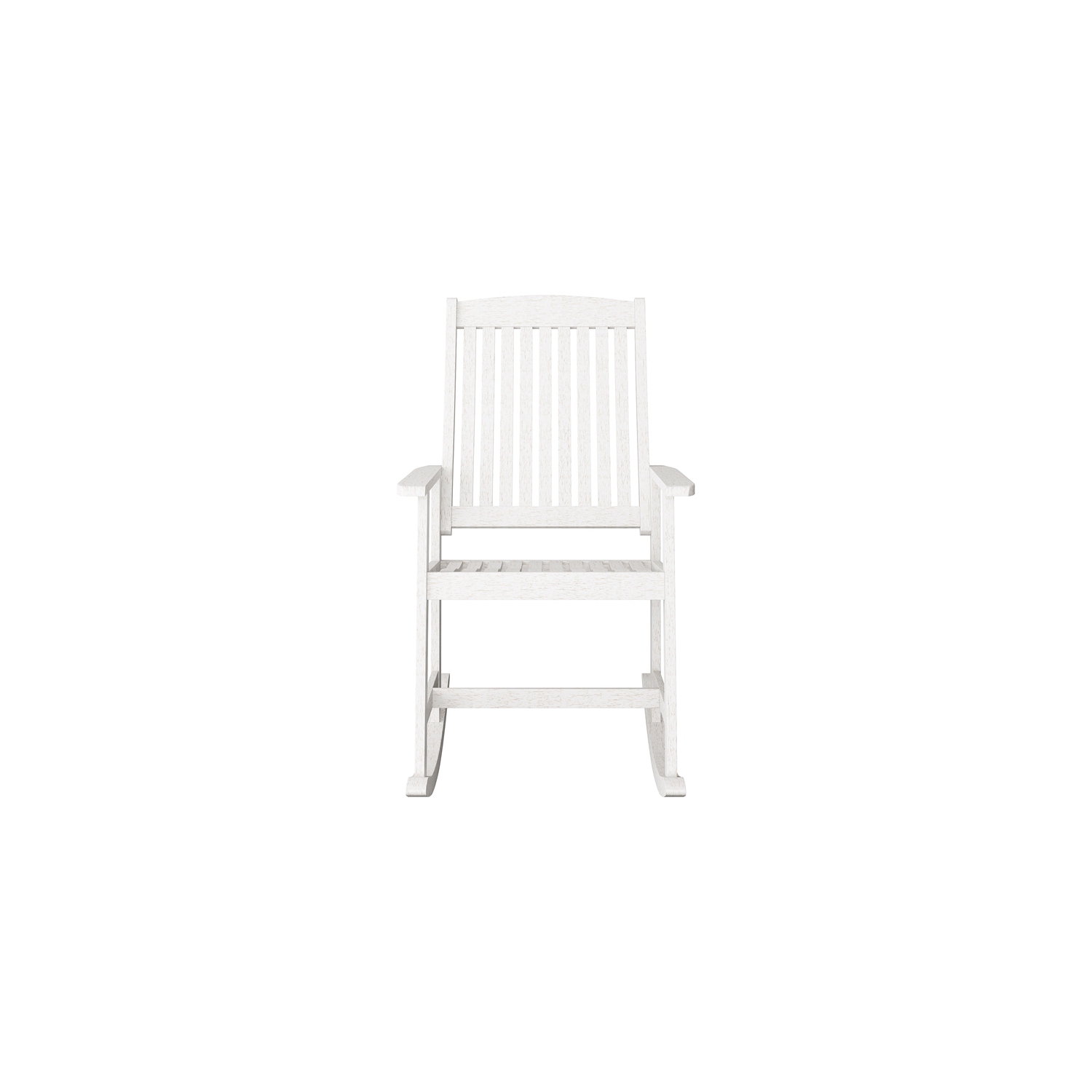 Fauteuil à bascule extérieur en bois massif blanchi Miramar