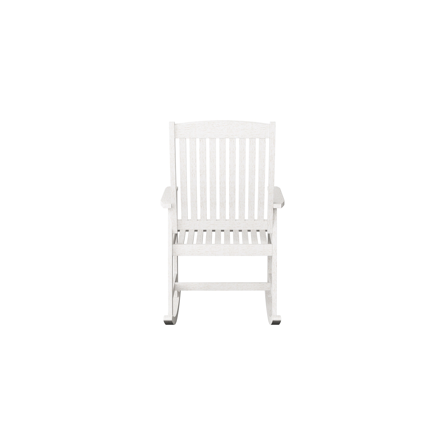 Fauteuil à bascule extérieur en bois massif blanchi Miramar