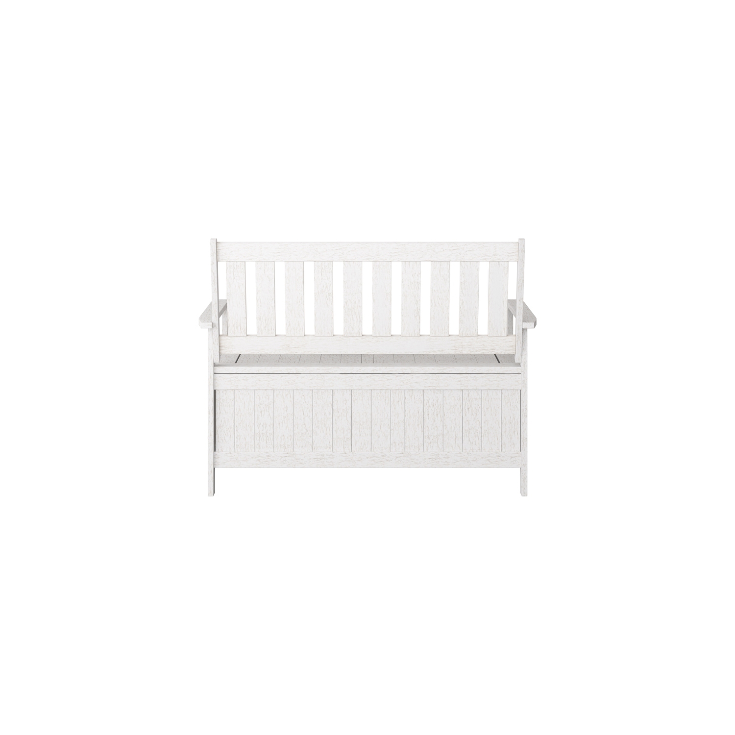 CorLiving Miramar White Washed Wood Outdoor Storage Bench