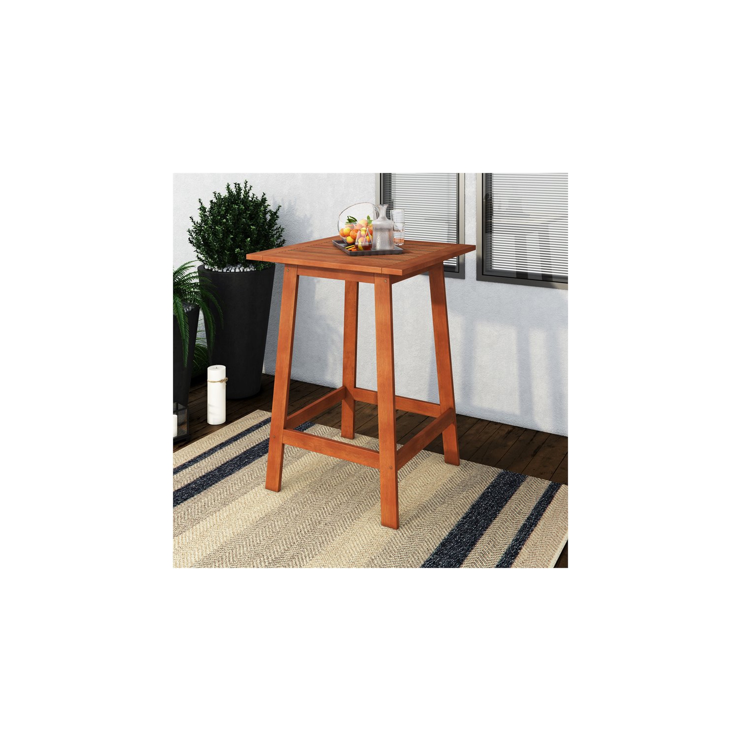 CorLiving Miramar Natural Wood Outdoor Bar Table