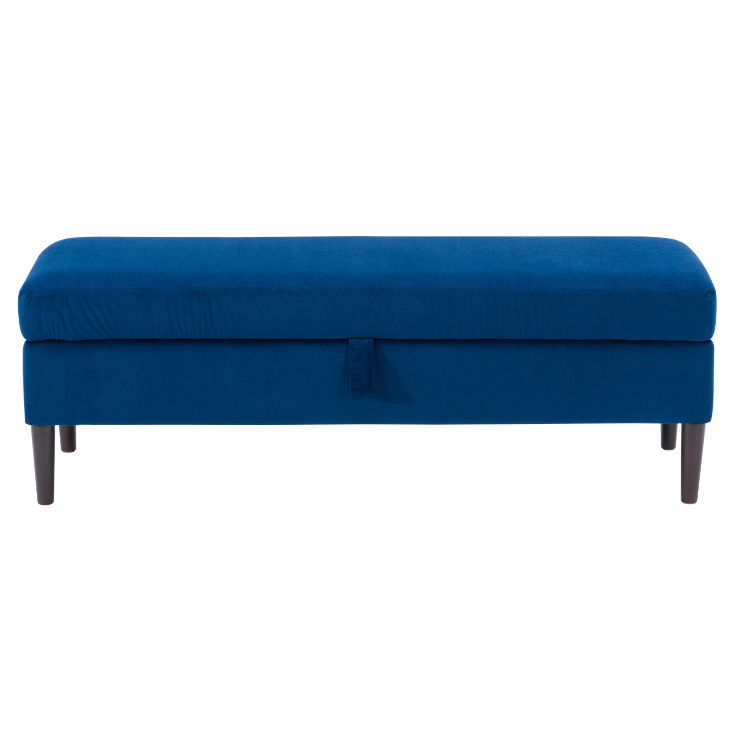 CorLiving LAD-357-O Perry Velvet Storage Ottoman, Blue
