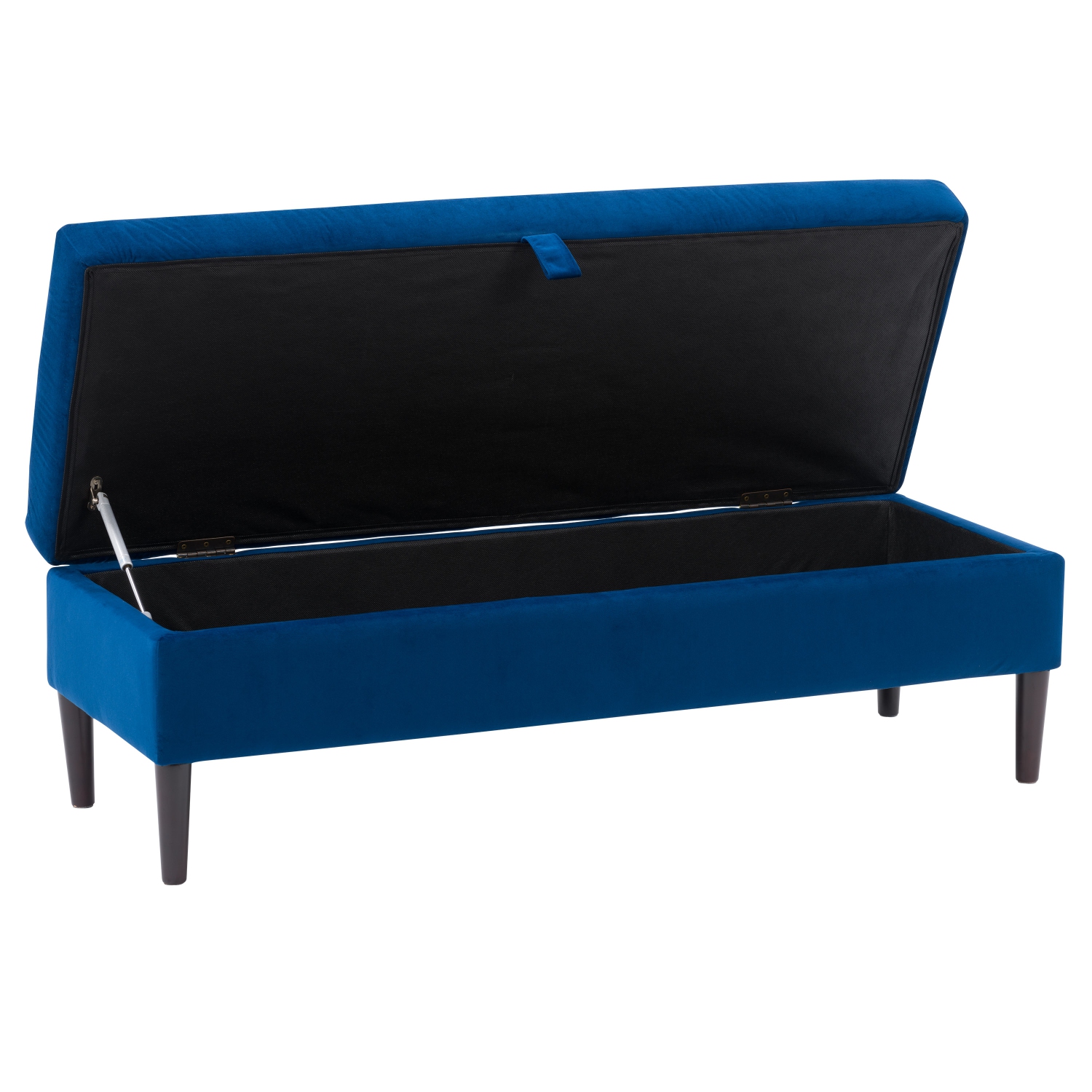 CorLiving LAD-357-O Perry Velvet Storage Ottoman, Blue