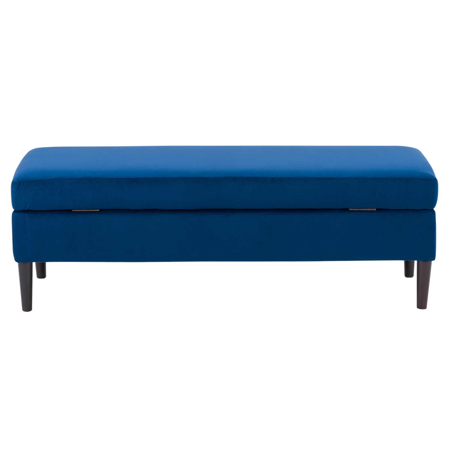 CorLiving LAD-357-O Perry Velvet Storage Ottoman, Blue
