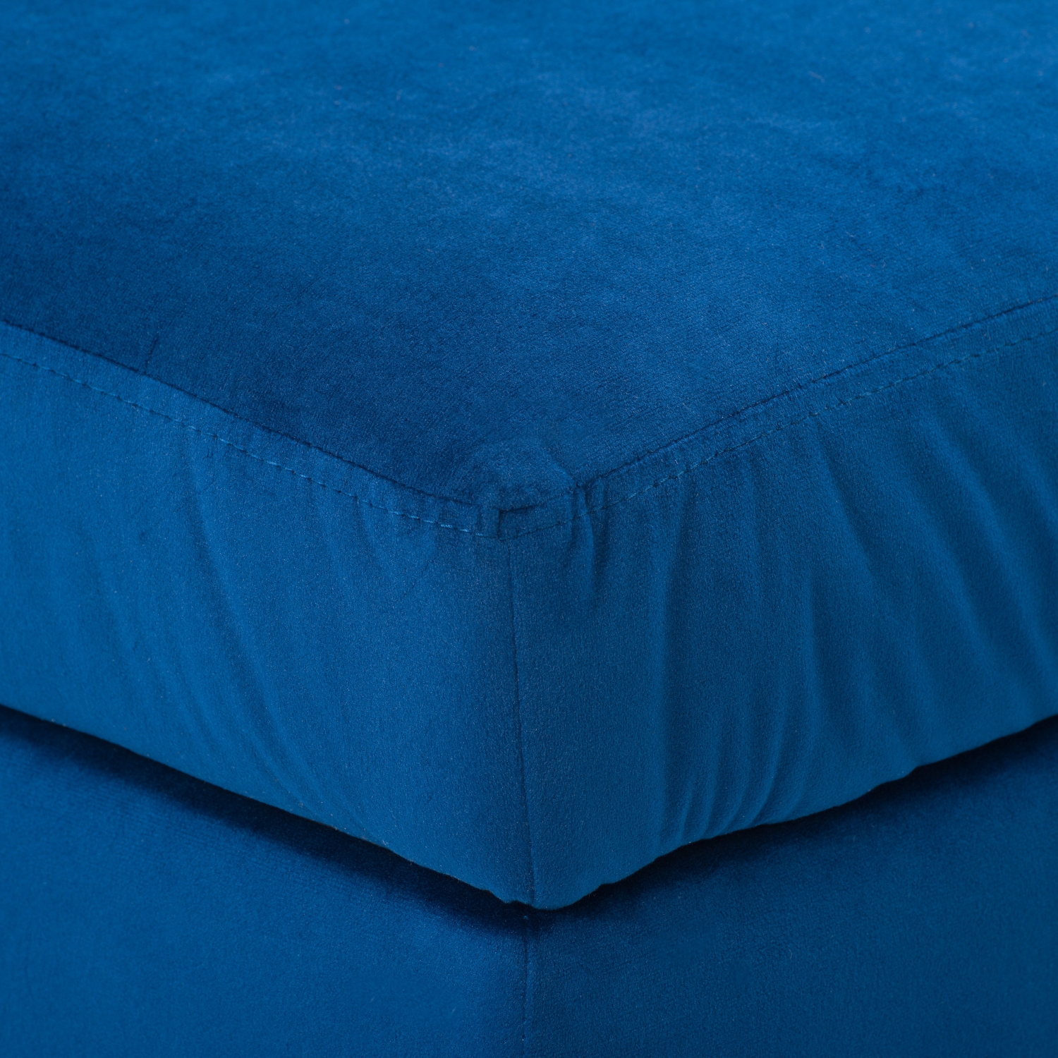 CorLiving LAD-357-O Perry Velvet Storage Ottoman, Blue