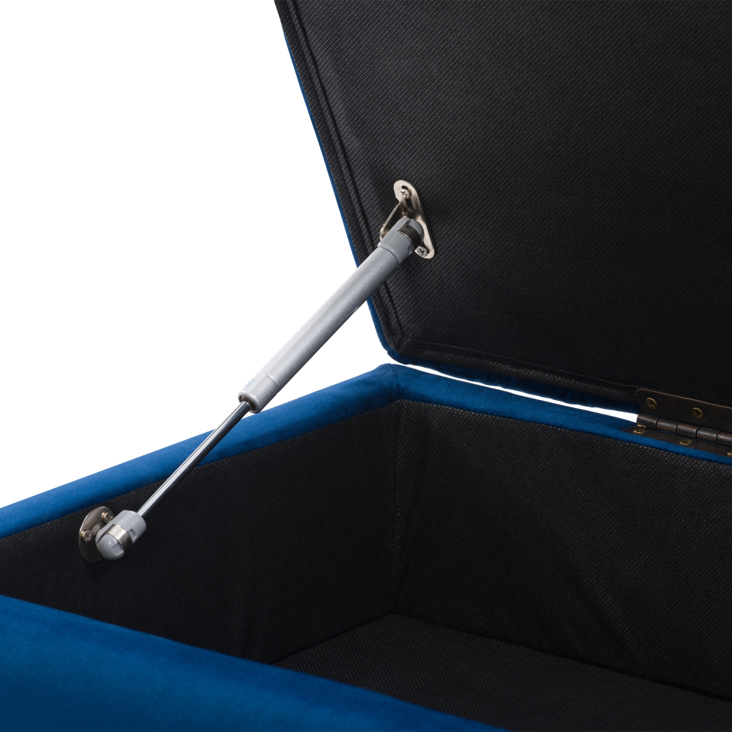 CorLiving LAD-357-O Perry Velvet Storage Ottoman, Blue